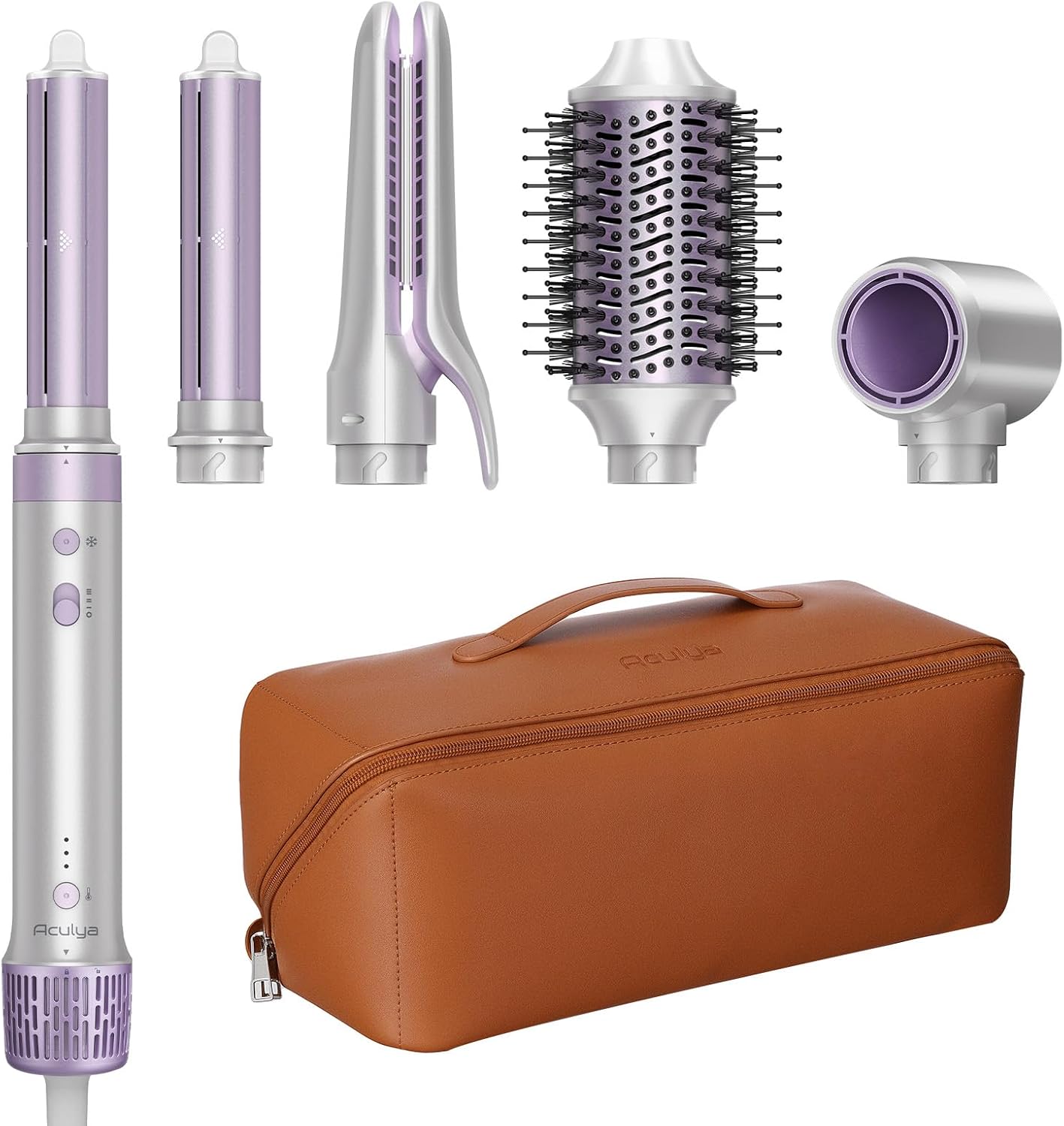 5 in 1 Hot Air Styler - Ionic Hair Dryer, Volumizer & Curlers | Frizz-Free Styling Tool with Travel Bag