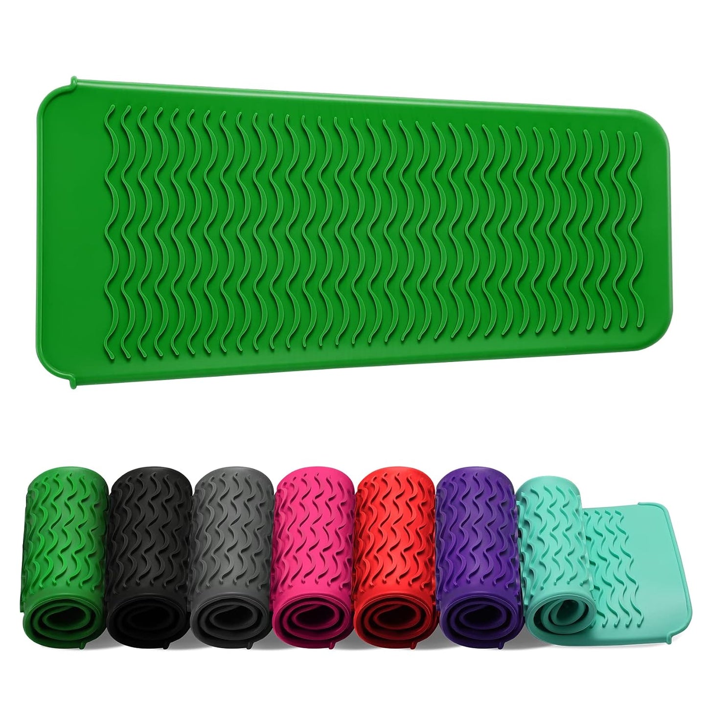 ZAXOP Silicone Mat Pouch for Flat Iron & Curling Iron - Heat-Resistant, Black