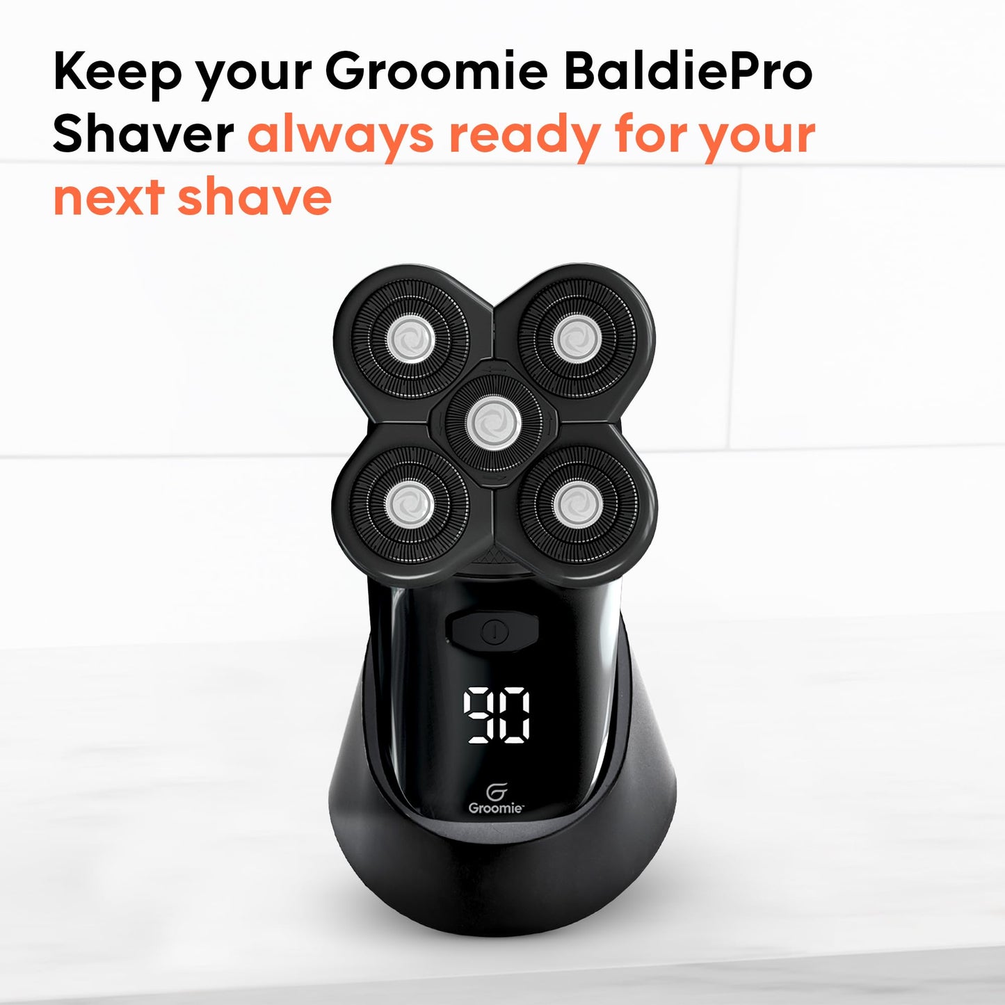 Groomie Charging Dock for BaldiePro Electric Head Shaver - Sleek Portable Charging Stand for Your Trimmer & Electric Hair Rotary Shaver - Mens Grooming Accessories