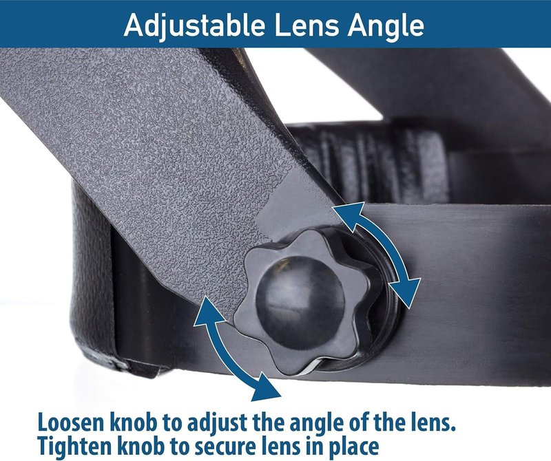 SE Illuminated Dual Lens Flip-in Head Magnifier, Head Magnifier, Tools for Repair & Precision Work, Adjustable Headlamp, 4.5X Loupe Magnifying, Black