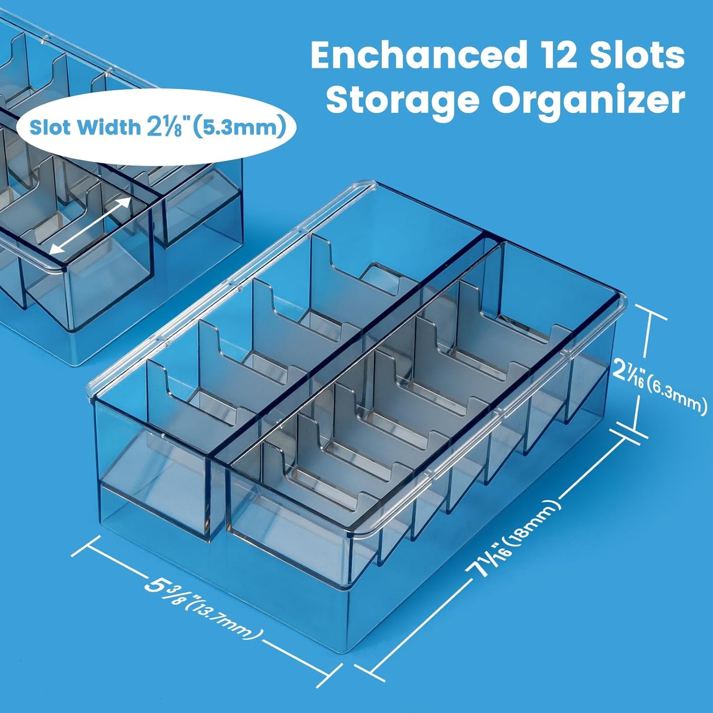 Clipper Guard Holder Organizer - 12 Slot Design, Durable PC Material