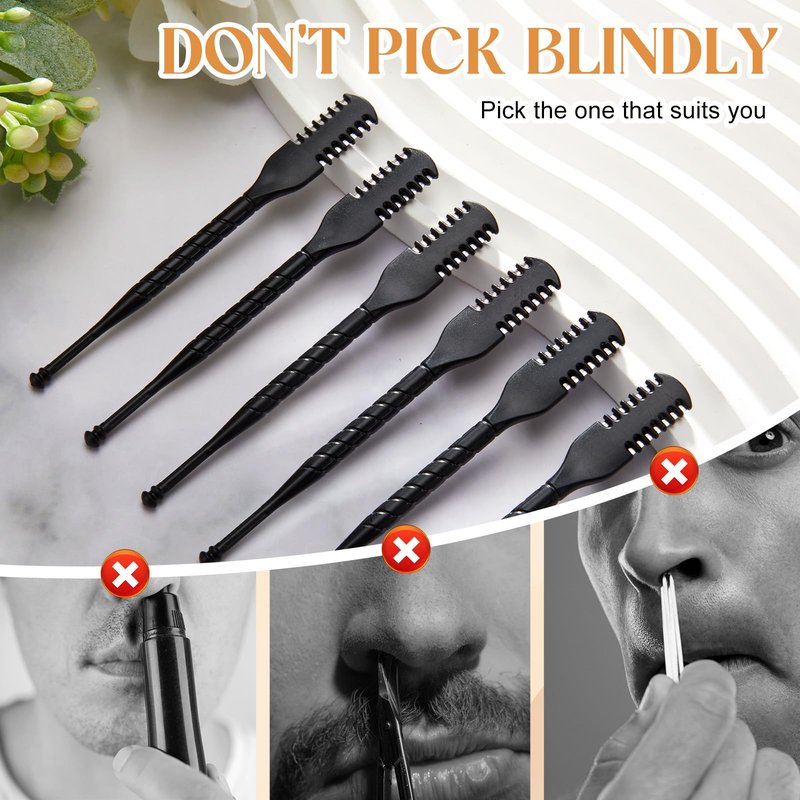 Chumia 50 Pcs Nose Hair Remover Bulk with Black Velvet Packaging Bag Portable 360 Degree Rotating Nose Hair Trimmer for Women and Men for Home and Beauty Salon (Black)