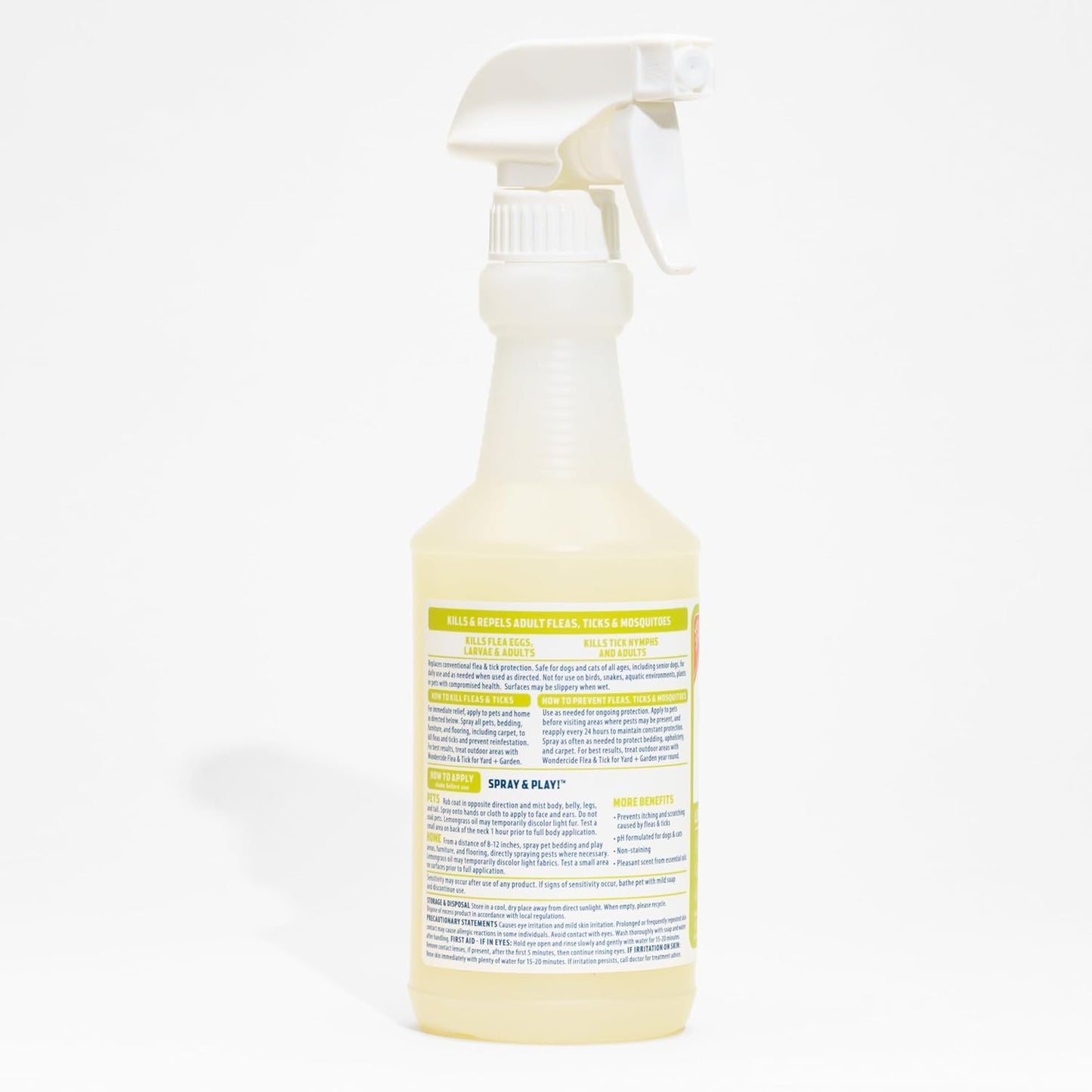 Wondercide Flea, Tick & Mosquito Spray - Natural Essential Oil Formula for Pets & Home | Lemongrass, 16 oz