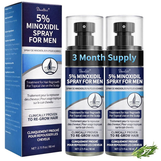 Minoxidil for Men & Hair Minoxidi with 5% Minoxidil Biotin and Rosemary & for Hair Beard Regrowth Treatments Extra Strength Hair Loss Solution, Total 160 ml / 5.42 fl oz for 3 Months (Pack of 2)