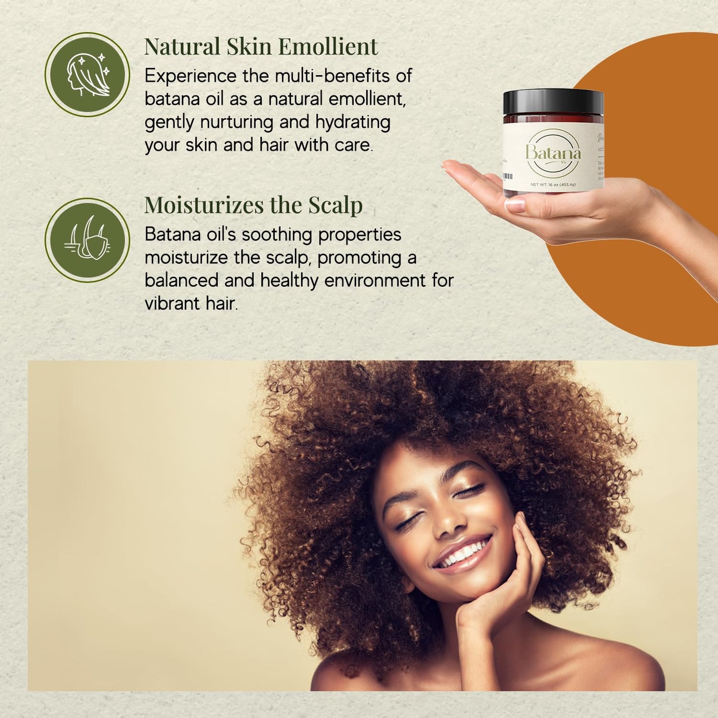 Batana Oil for Hair Growth - 100% Pure Natural Treatment | 16 FL OZ