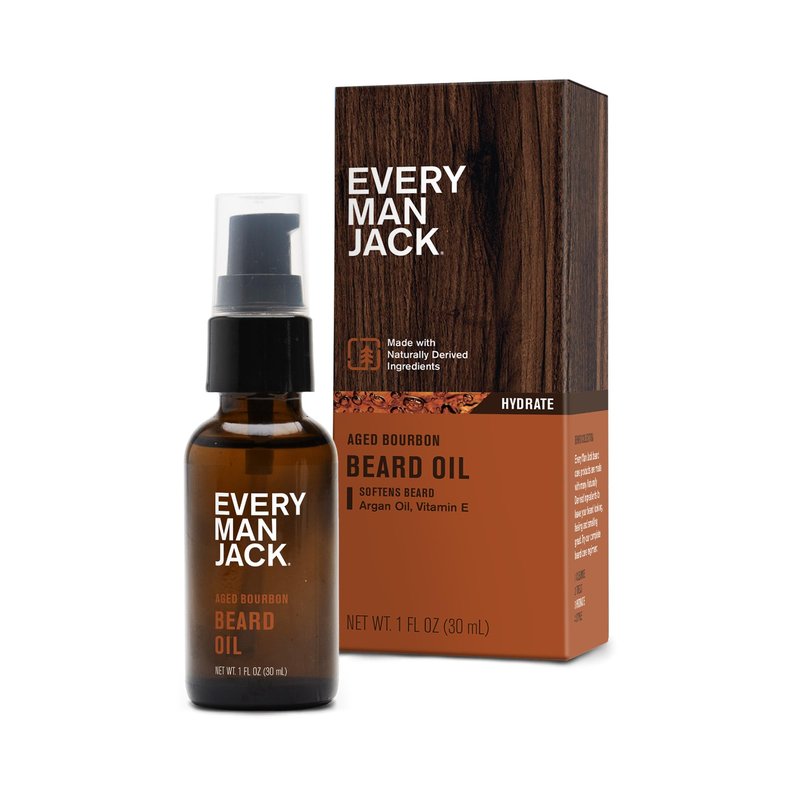Every Man Jack Men's Beard Oil - Sea Salt Fragrance - Deeply Moisturizes and Softens Your Beard and Adds a Natural Shine - Naturally Derived with Shea Butter and Argan Oil - 1 fl oz