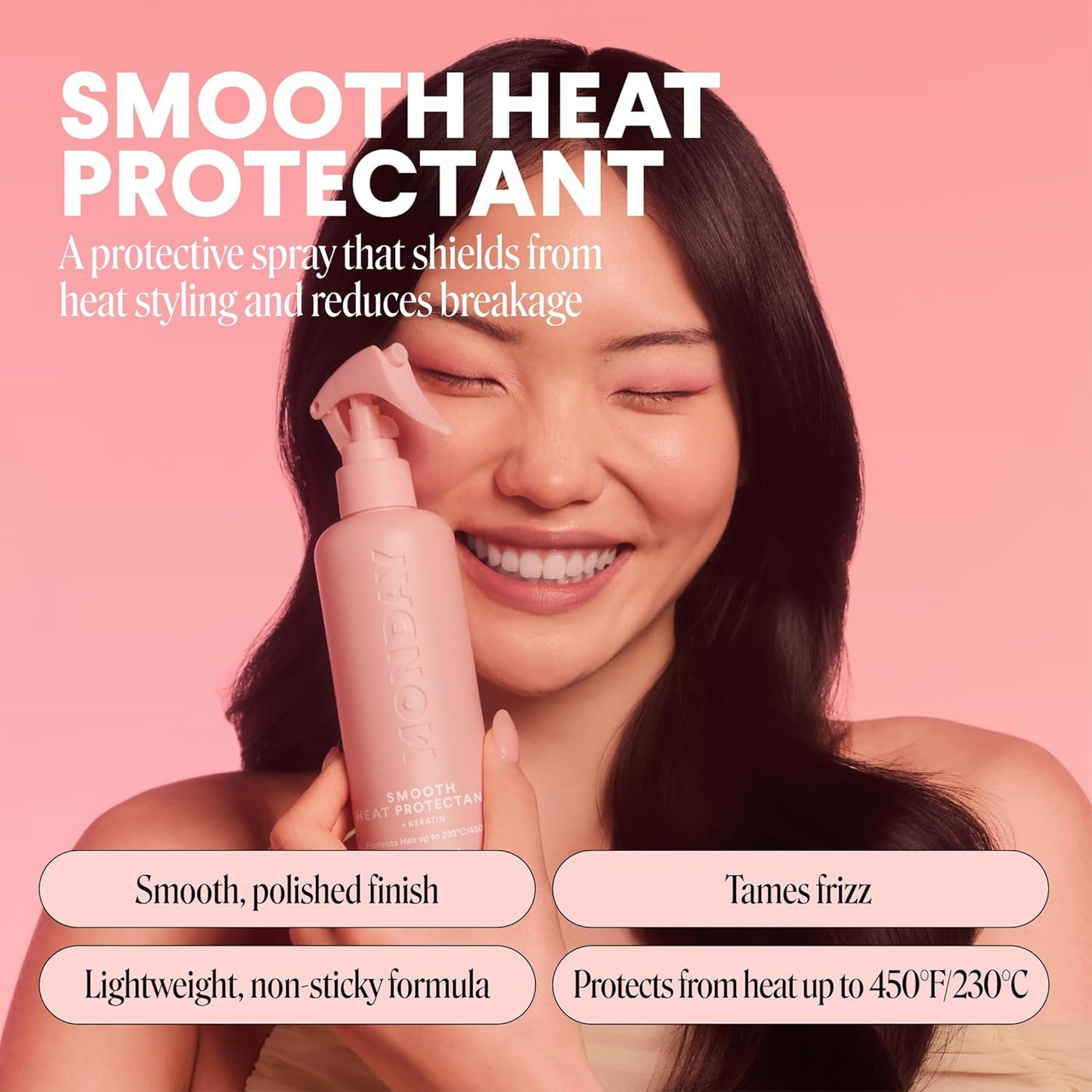 MONDAY HAIRCARE Heat Protectant Spray with Keratin - 6 oz for Smooth, Polished Hair | Pack of 2