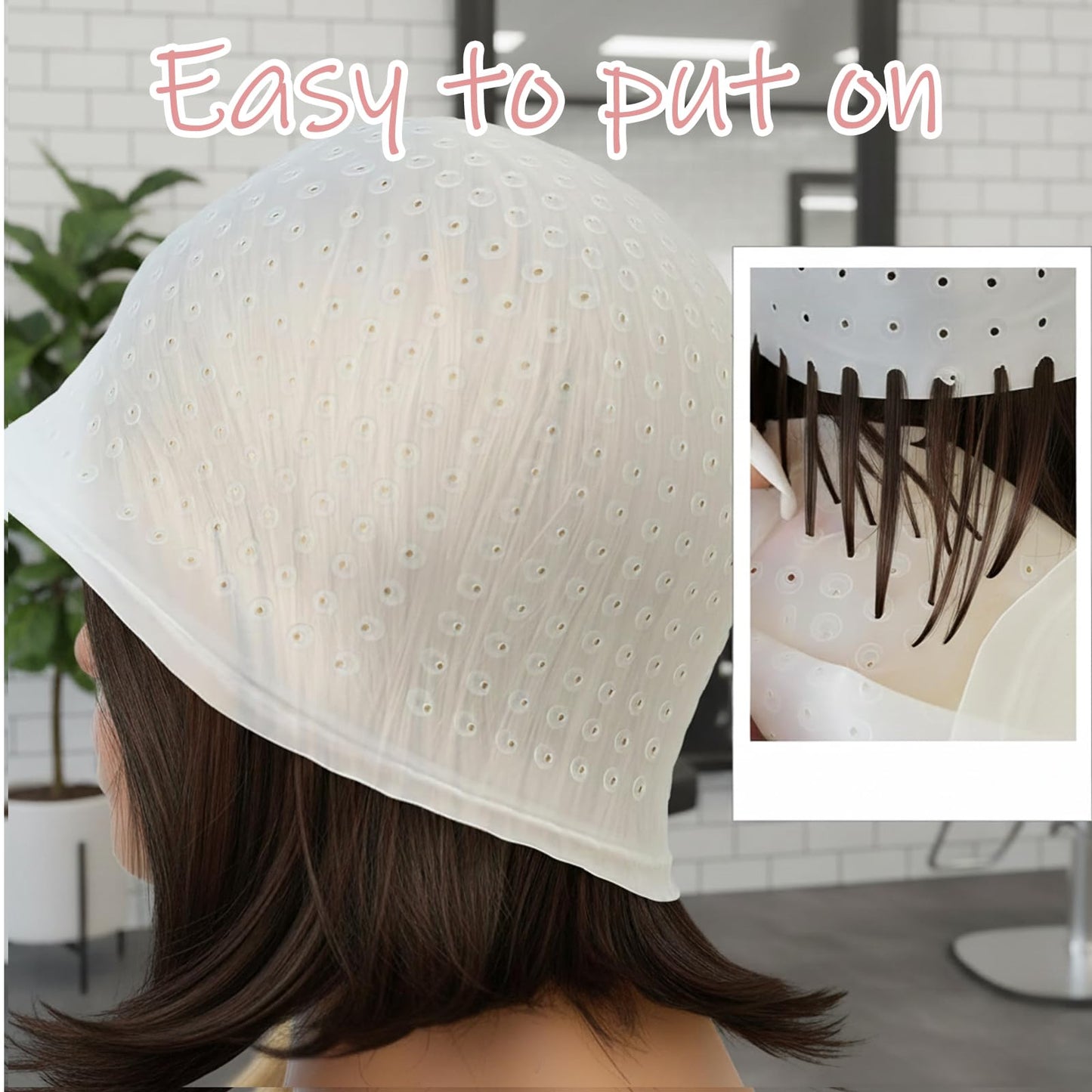 4Pcs Hair Highlighting Cap Set, Highlight Caps for Hair, Hair Dye Cap Suitable for DIY Home Hairstylist, Professional Salon Stylist