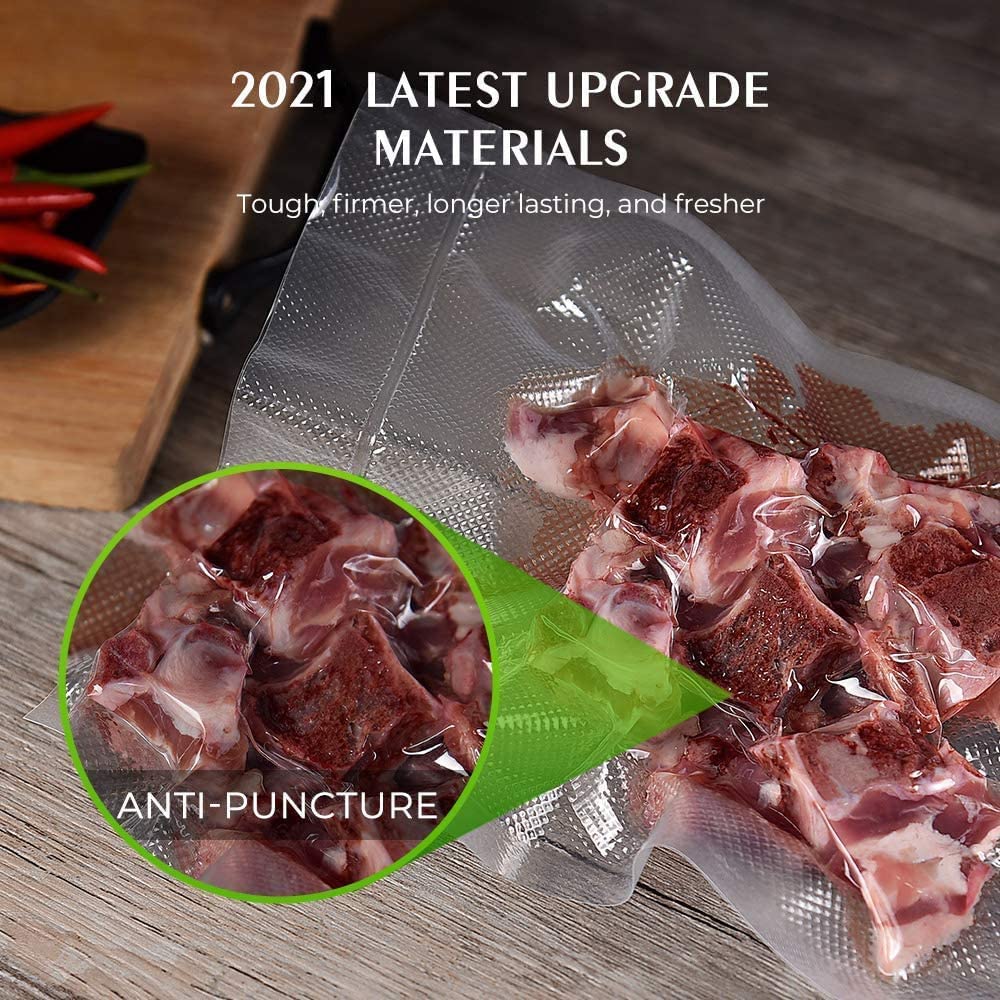 Vacuum Sealer Bags For Food 6 Pack (3 Rolls 11"x20' + 3 Rolls 8"x20')