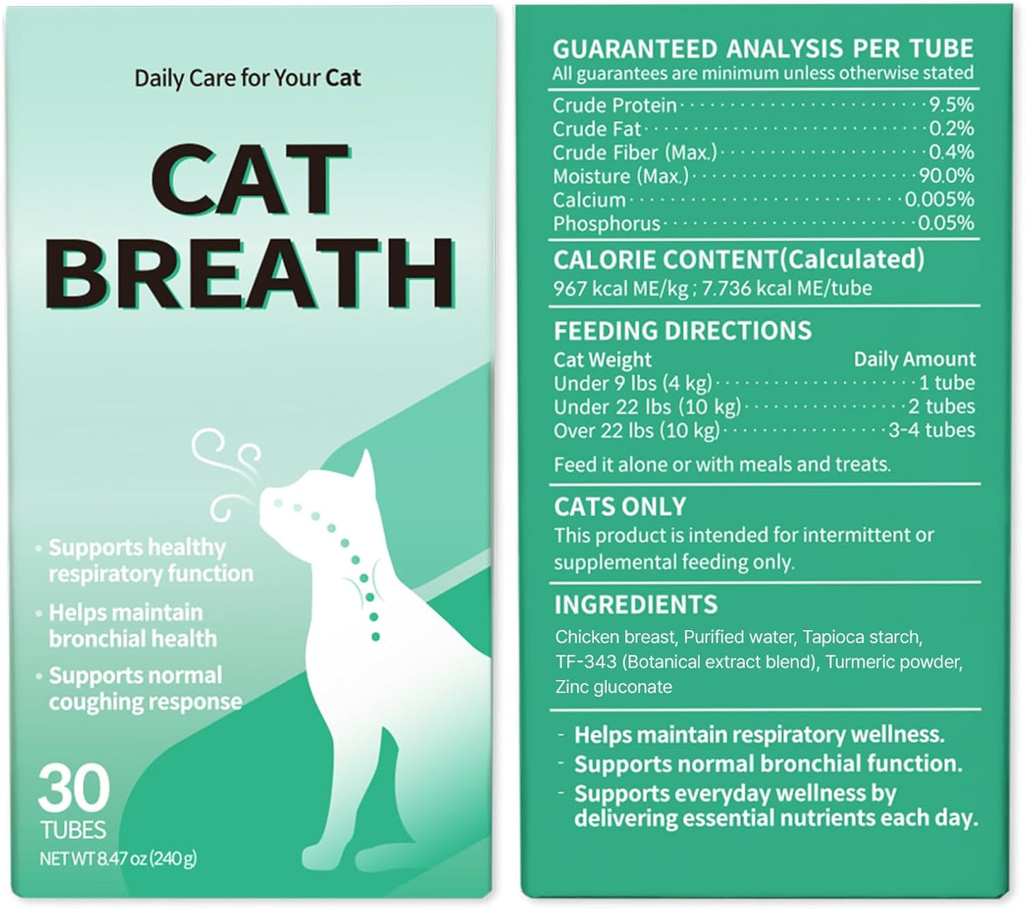 Cat Bronchial Supplements - Lickable Chicken Formula for Sneezing, Asthma & Cold Relief | 1 Pack