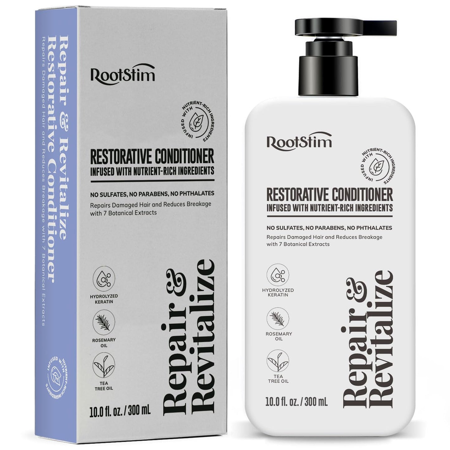 RootStim Rosemary Conditioner for Hair Growth & Thinning Hair - Saw Palmetto & Keratin Infused Volumizing Treatment - Sulfate Free Scalp Care Formula with Argan, Tea Tree & Ginger Oil, 10 fl oz