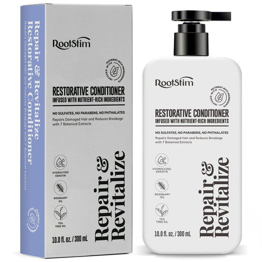 RootStim Rosemary Conditioner for Hair Growth & Thinning Hair - Saw Palmetto & Keratin Infused Volumizing Treatment - Sulfate Free Scalp Care Formula with Argan, Tea Tree & Ginger Oil, 10 fl oz