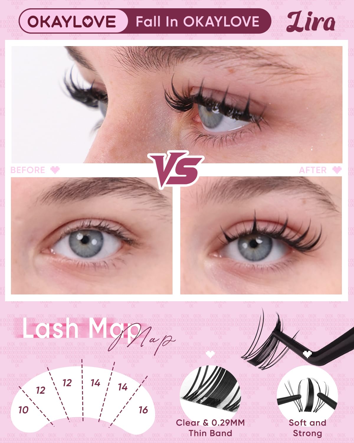 Manga Lash Clusters - Spiked DIY Eyelash Extensions | 140pcs CC Curl, 8-18mm Length