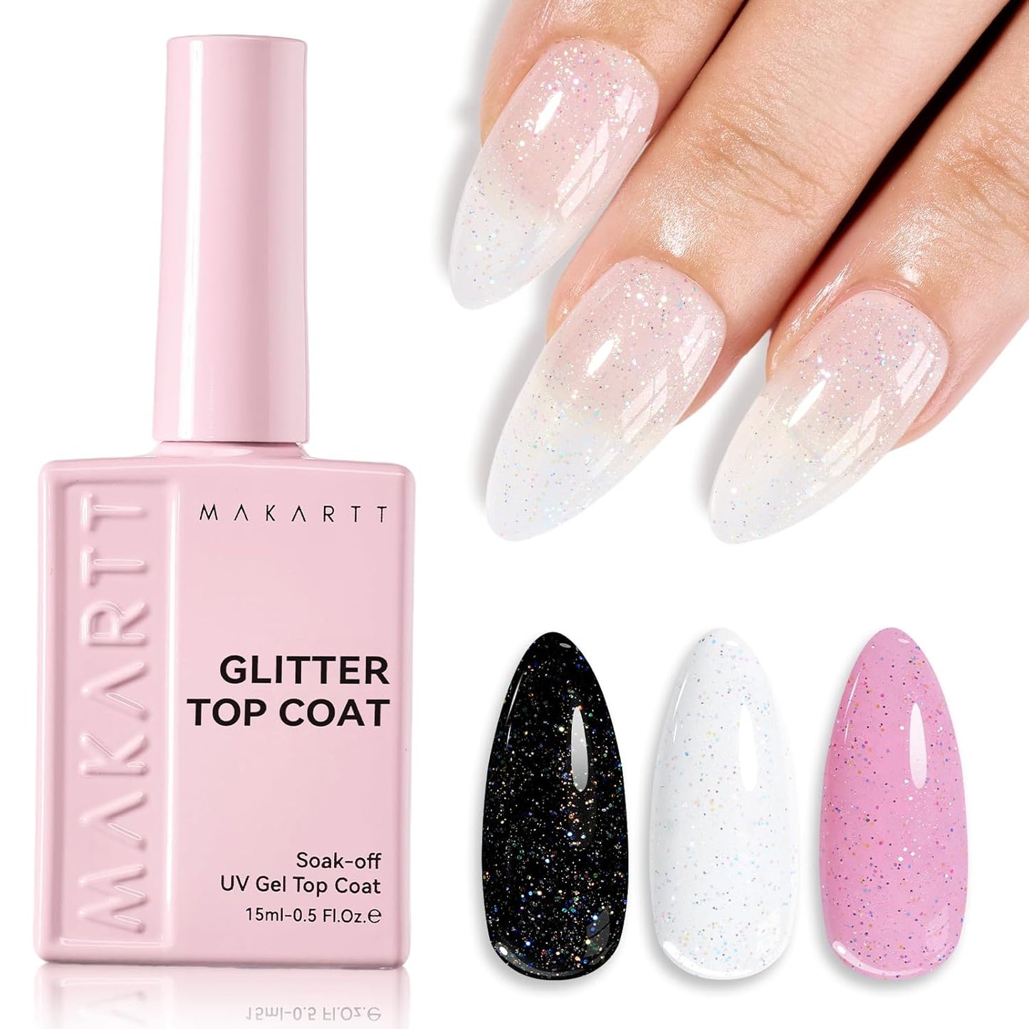Gel Top Coat and Base Coat Set - No Wipe Shine Finish for Long-Lasting Gel Nails | 10ML, Salon Quality