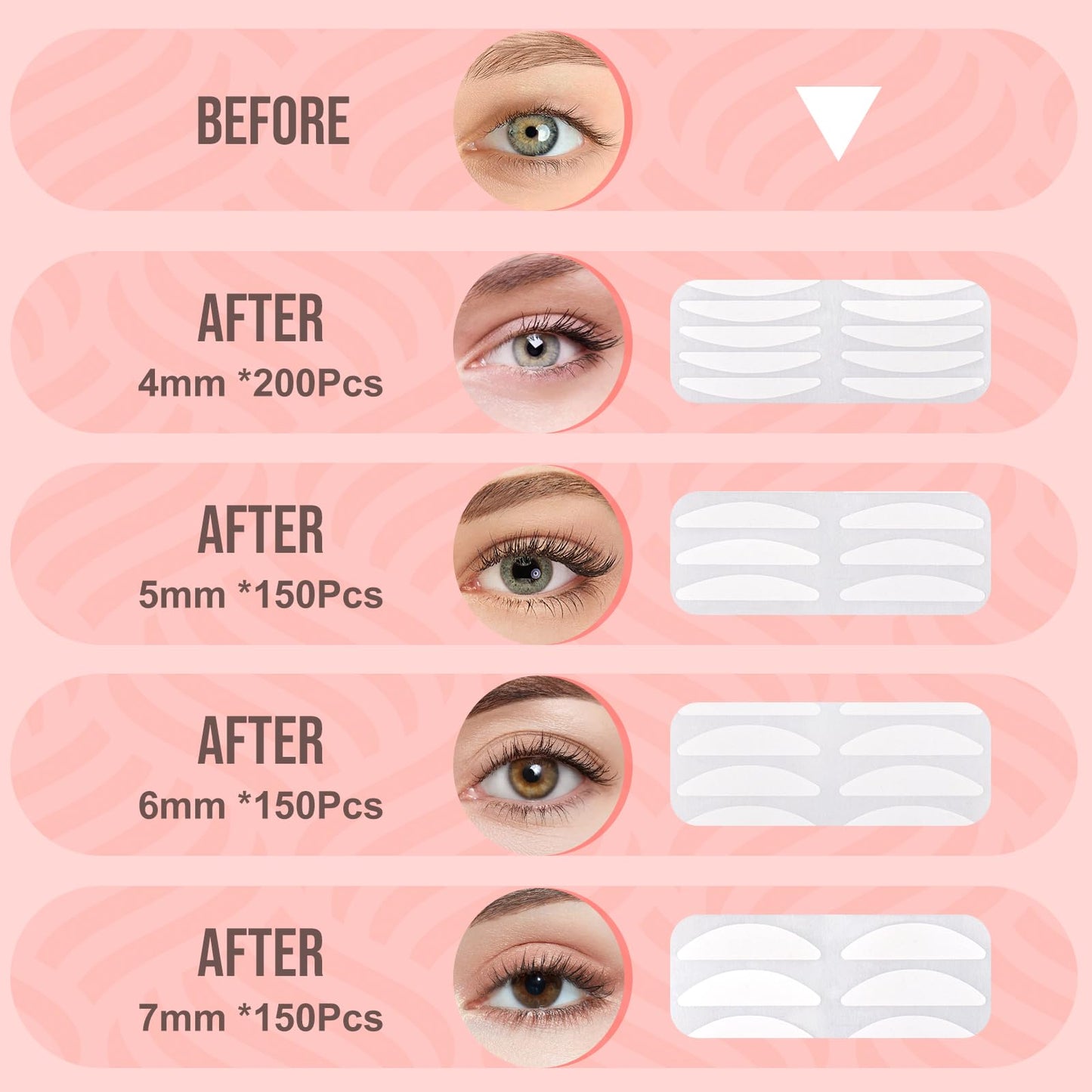 FADVAN Eyelid Tape 650Pcs, Instant Invisible Eyelid Lifter Strips Ultra-Thin Breathable long-lasting Double Eyelid Tape for Hooded, Droopy, Uneven, Mono-eyelids-New upgrade.