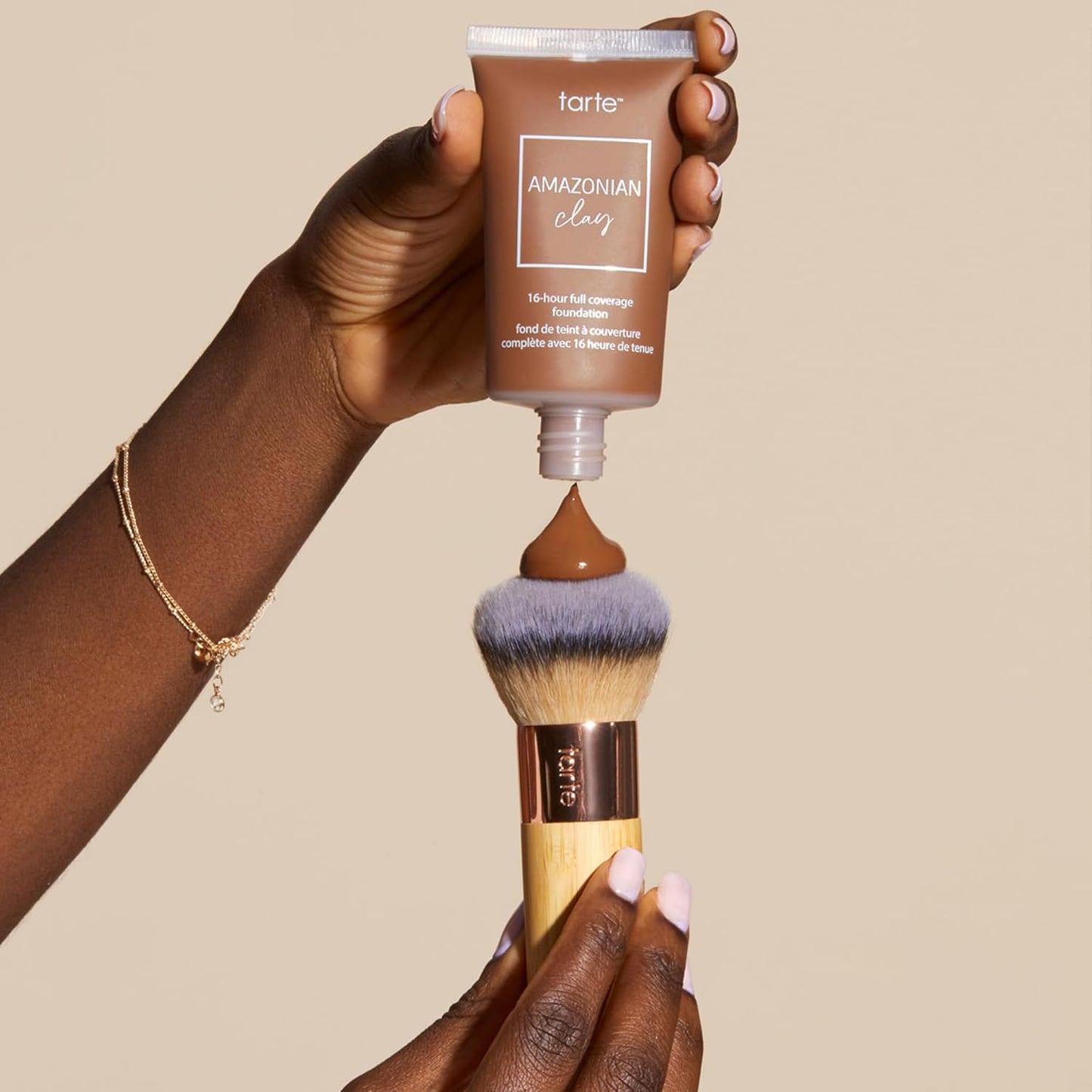 Tarte Buffer Airbrush Finish Foundation Brush - Blending Brush for Cream, Liquid & Powder Makeup | Flawless Vegan & Cruelty-Free Full Size