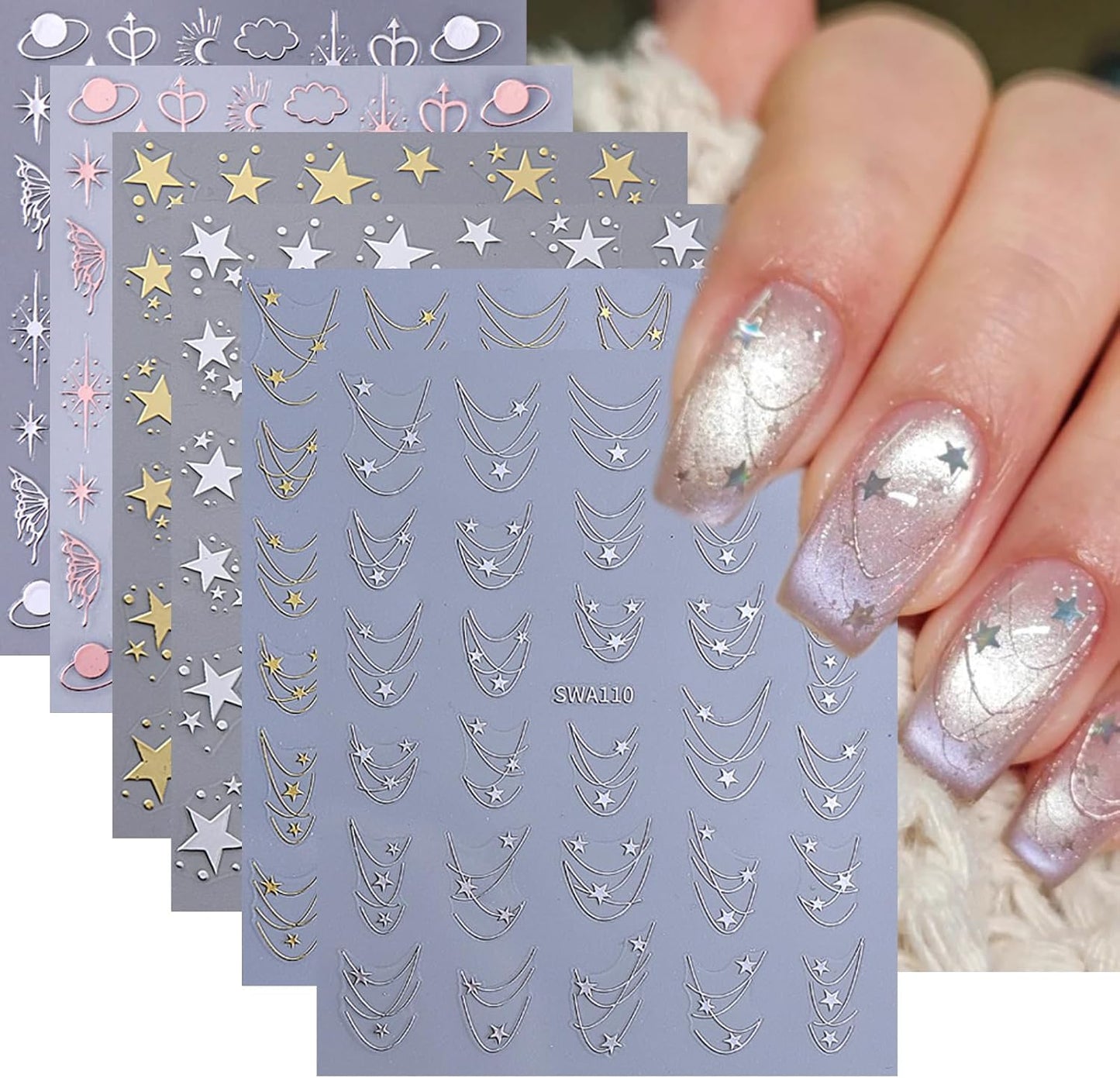 3D Summer Nail Art Stickers - Cute Fruit Decals for DIY Manicure | 5 Sheets of Lemon, Strawberry & Blueberry Designs