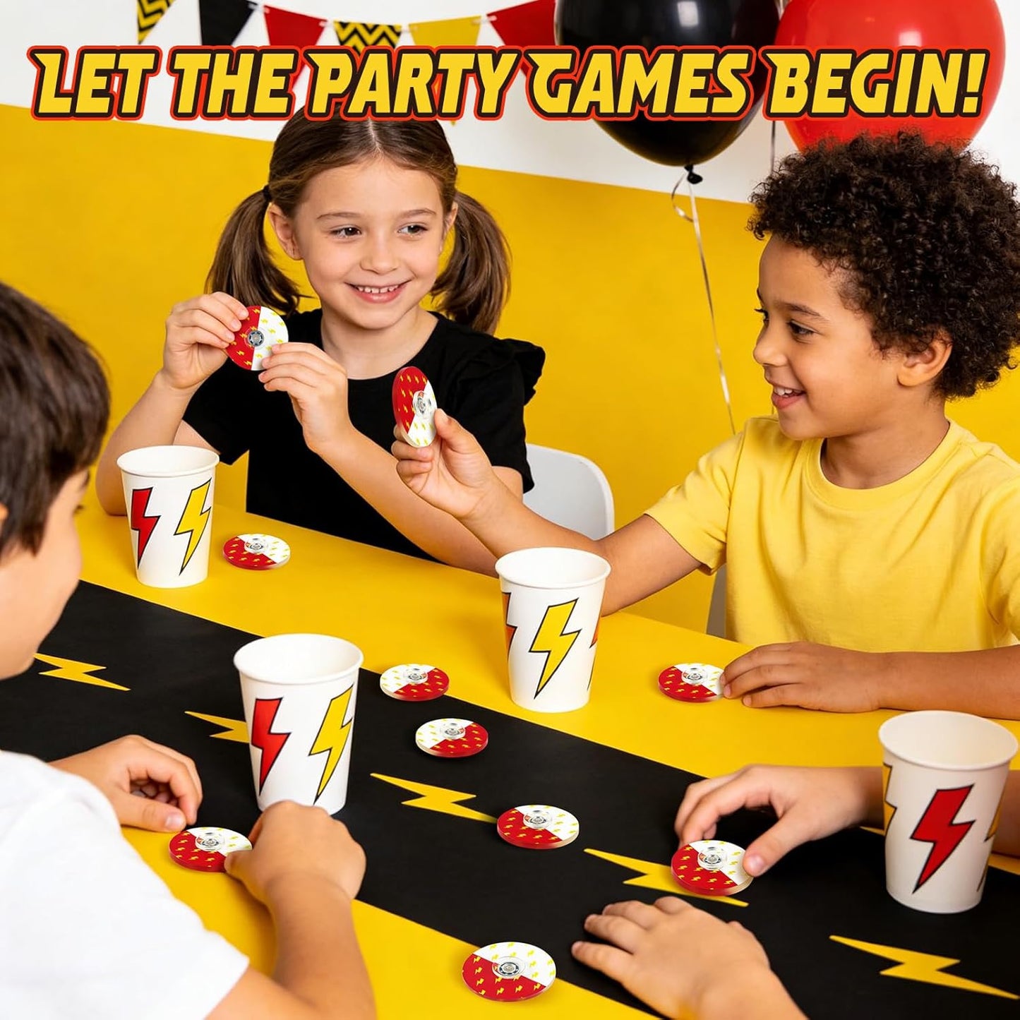 Cartoon Animation Fidget Spinners - 24PCS Mini Sensory Toys for Birthday Party Favors | Red & White