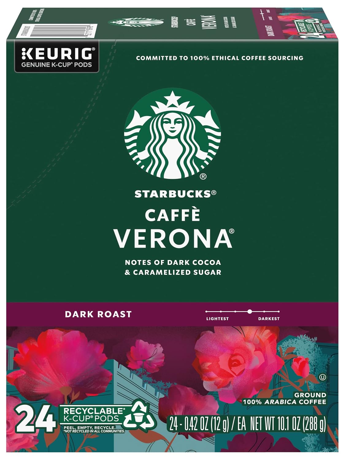 Starbucks K-Cup Coffee Pods - Dark Roast French Roast for Hot or Iced Coffee | 96 Count