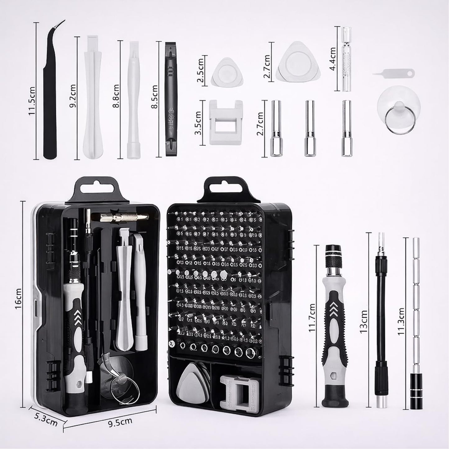 Precision Screwdriver Set - 115 in 1 Magnetic Tool Kit with Flexible Shaft for Laptop, PC, Phone & Watch Repair