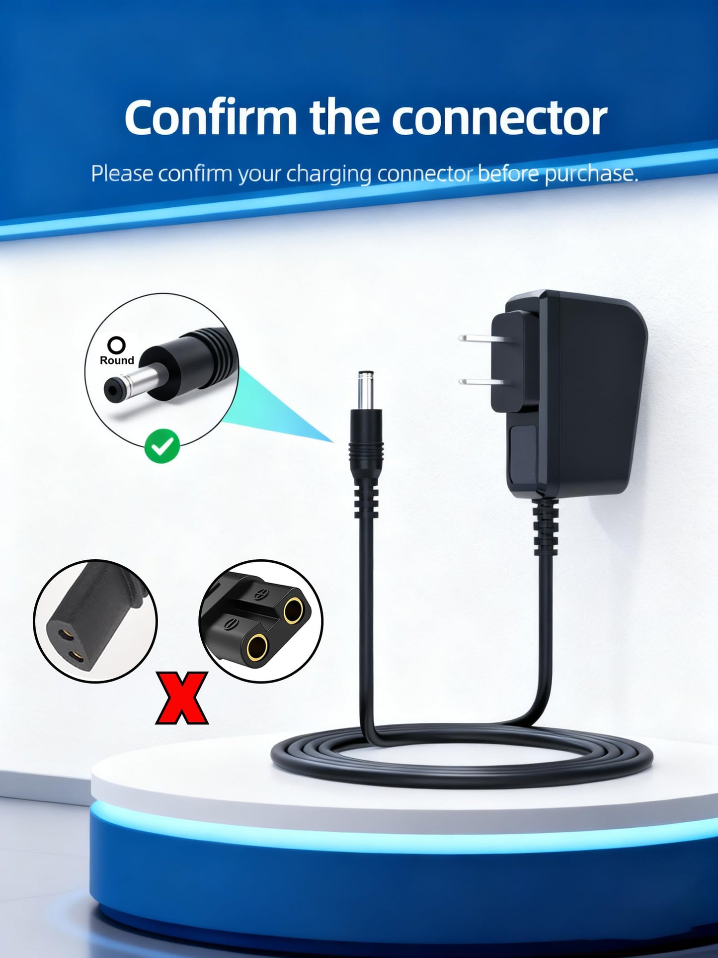 12V Replacement Charger for BaByliss PRO FX3 FXX3T Cordless Hair Trimmer AC Adapter Power Cord DC12V Compatible with FX3C FX3 Models