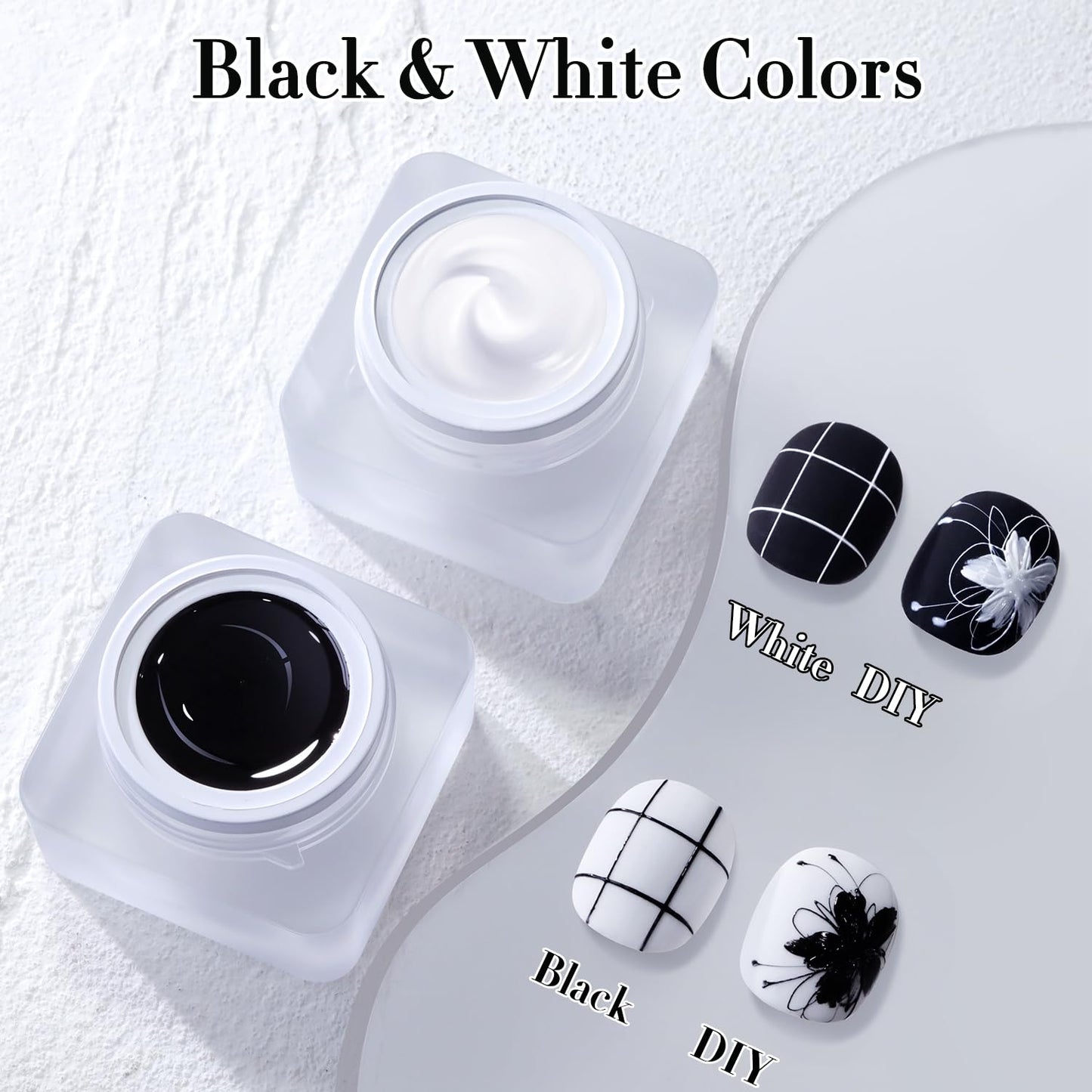 3D Nail Gel - Non-Sticky Sculpting Gel for Nail Art | Soak Off UV/LED, 0.5 Oz - Spider Black