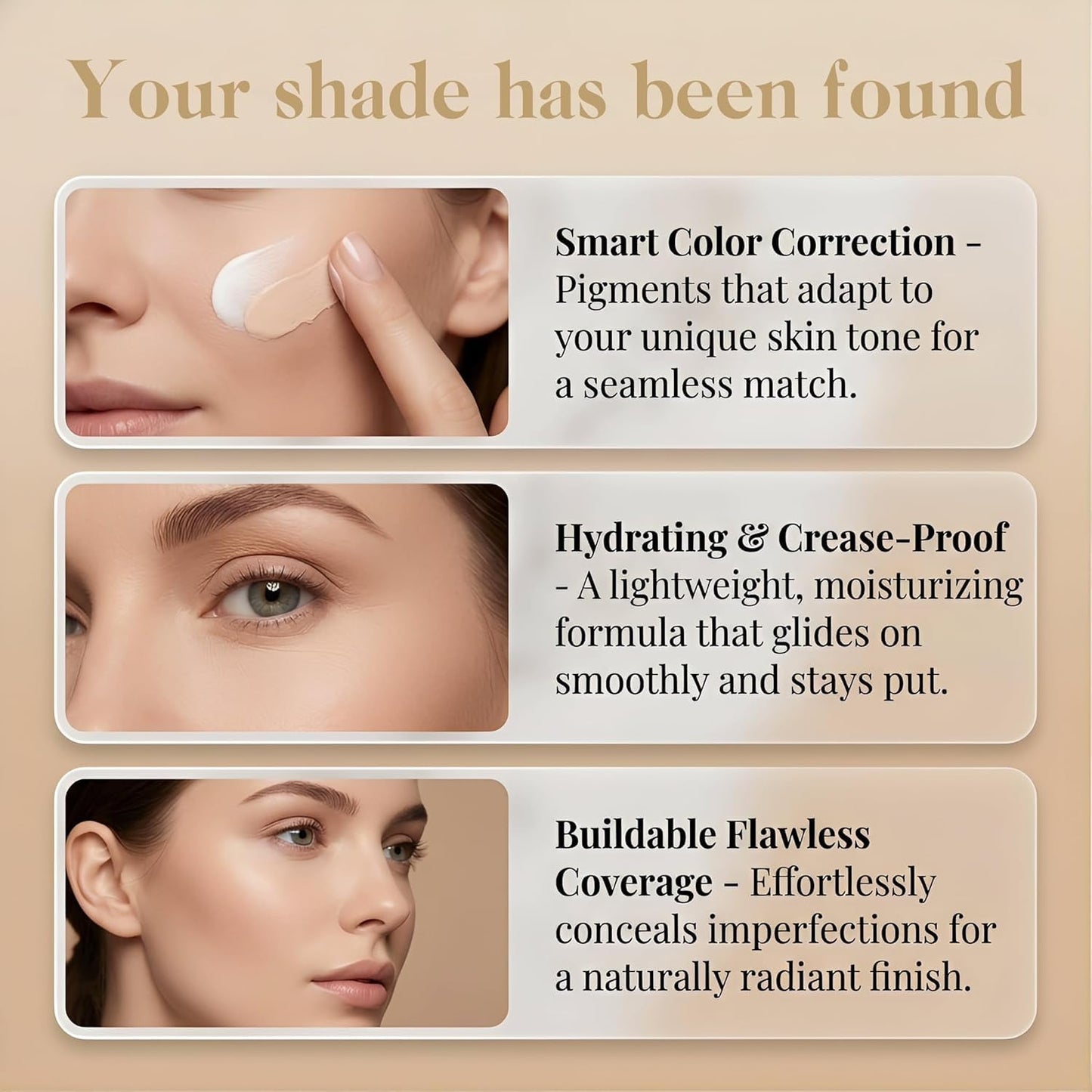 Color Changing Foundation for Mature Skin, 2026 New 2-In-1 Hydrating Lightweight Liquid Foundations - Natural Glace for All Skin Tones