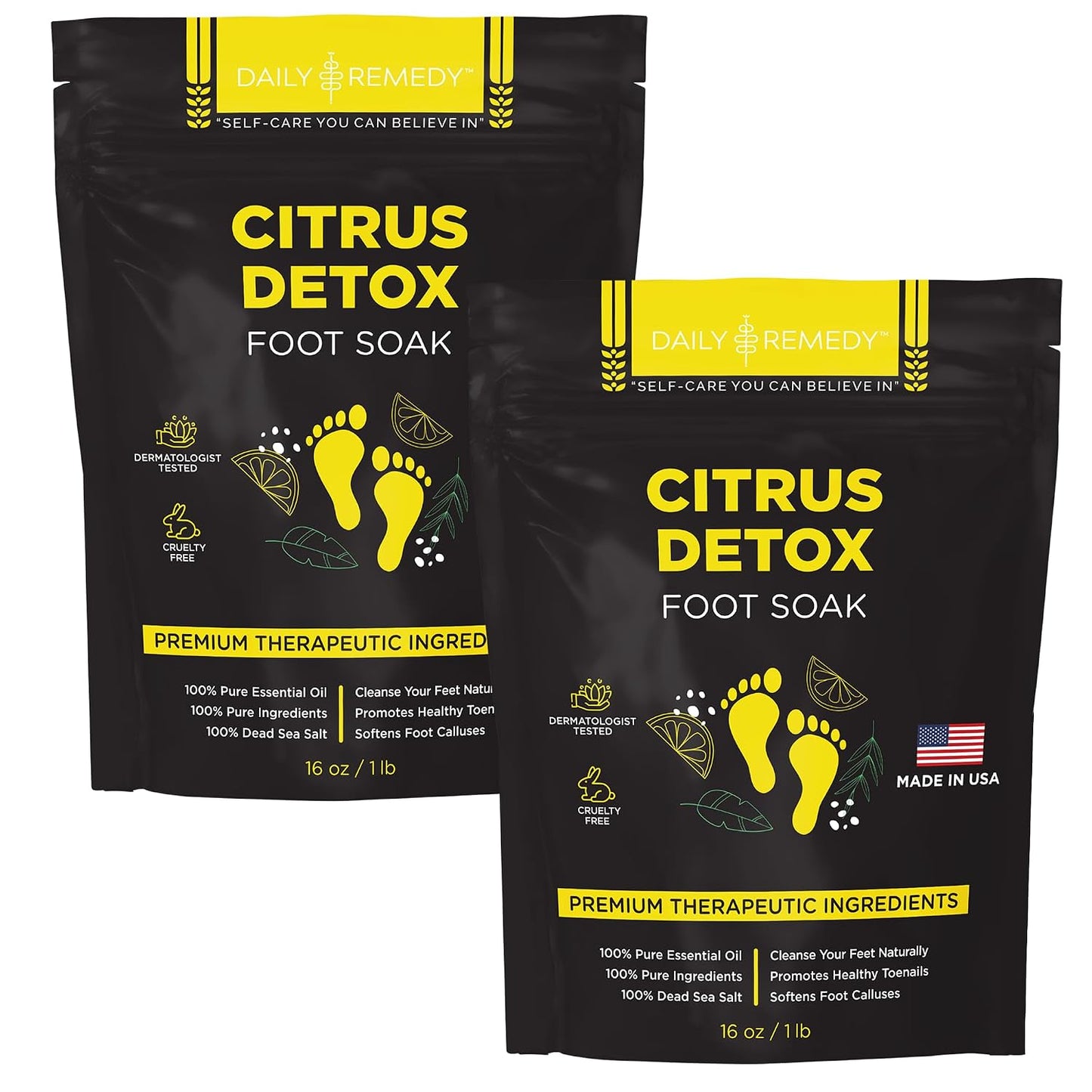 Tea Tree Oil Foot Soak | Epsom Salt Relief for Toenail Irritations, Athlete's Foot & Odor - 16 Ounce
