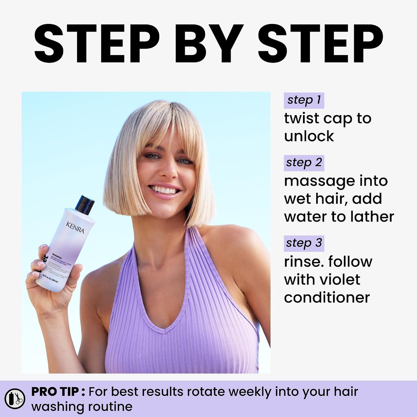 Kenra Violet Shampoo - Purple Pigment for Brassy Tones | Moisturizes Processed Hair | Color Safe