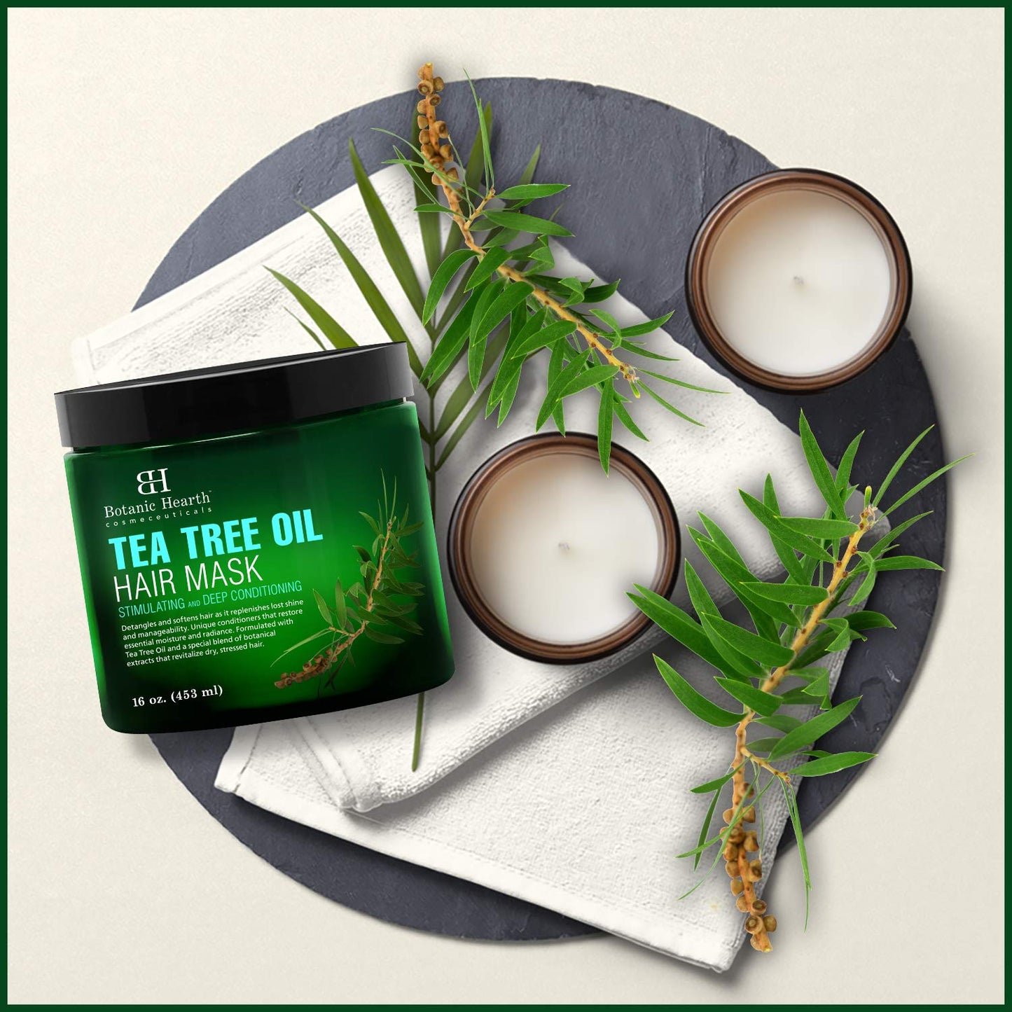 Botanic Hearth Tea Tree Hair Mask & Deep Conditioner, Moisturizes & Protects Hair & Scalp | With Soy Protein, Vitamin E, Collagen, Keratin & Coconut Oil | 16 Oz (Packaging May Vary)