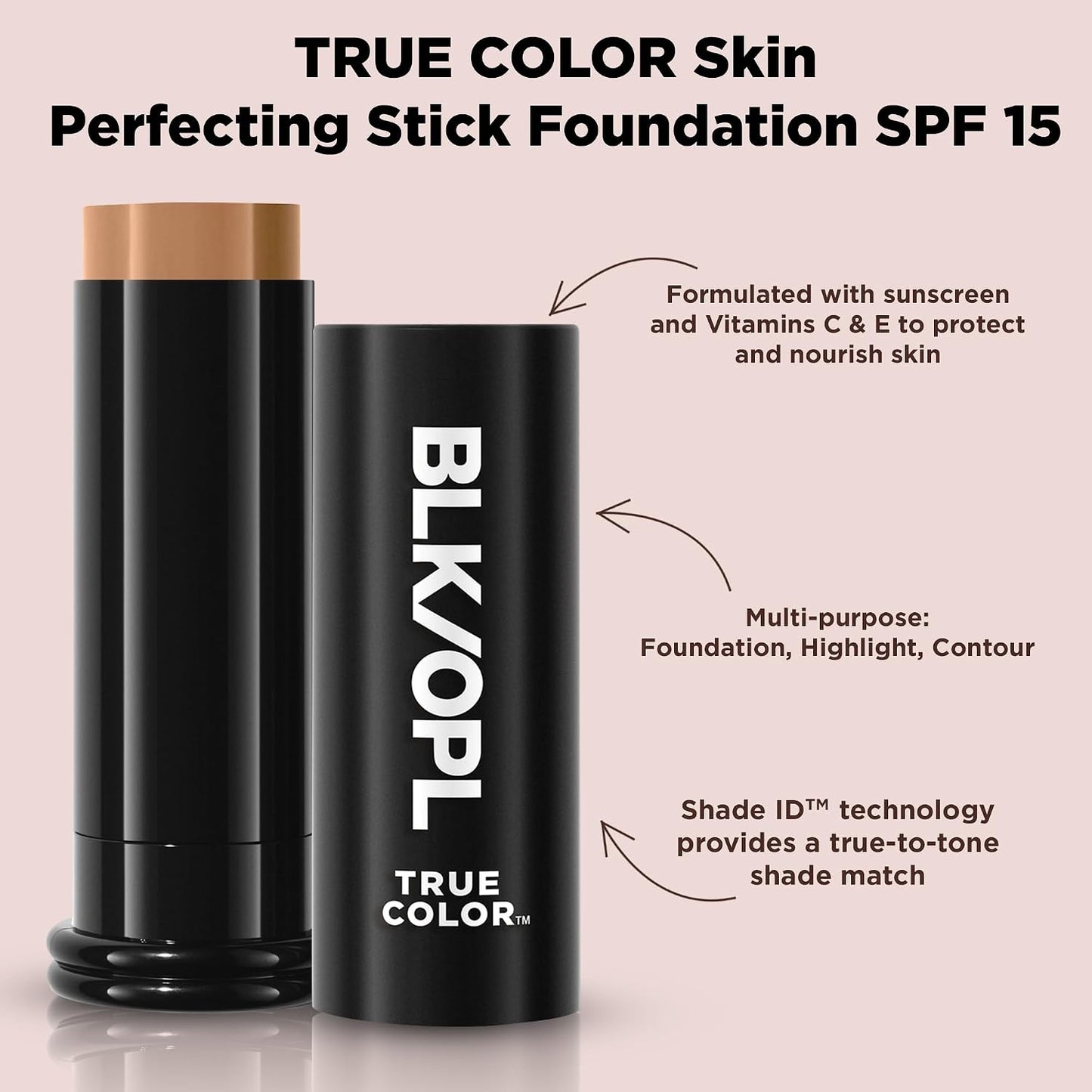 True Color Skin Perfecting Stick Foundation SPF 15 - Au Chocolat | Hypoallergenic, Cruelty-Free