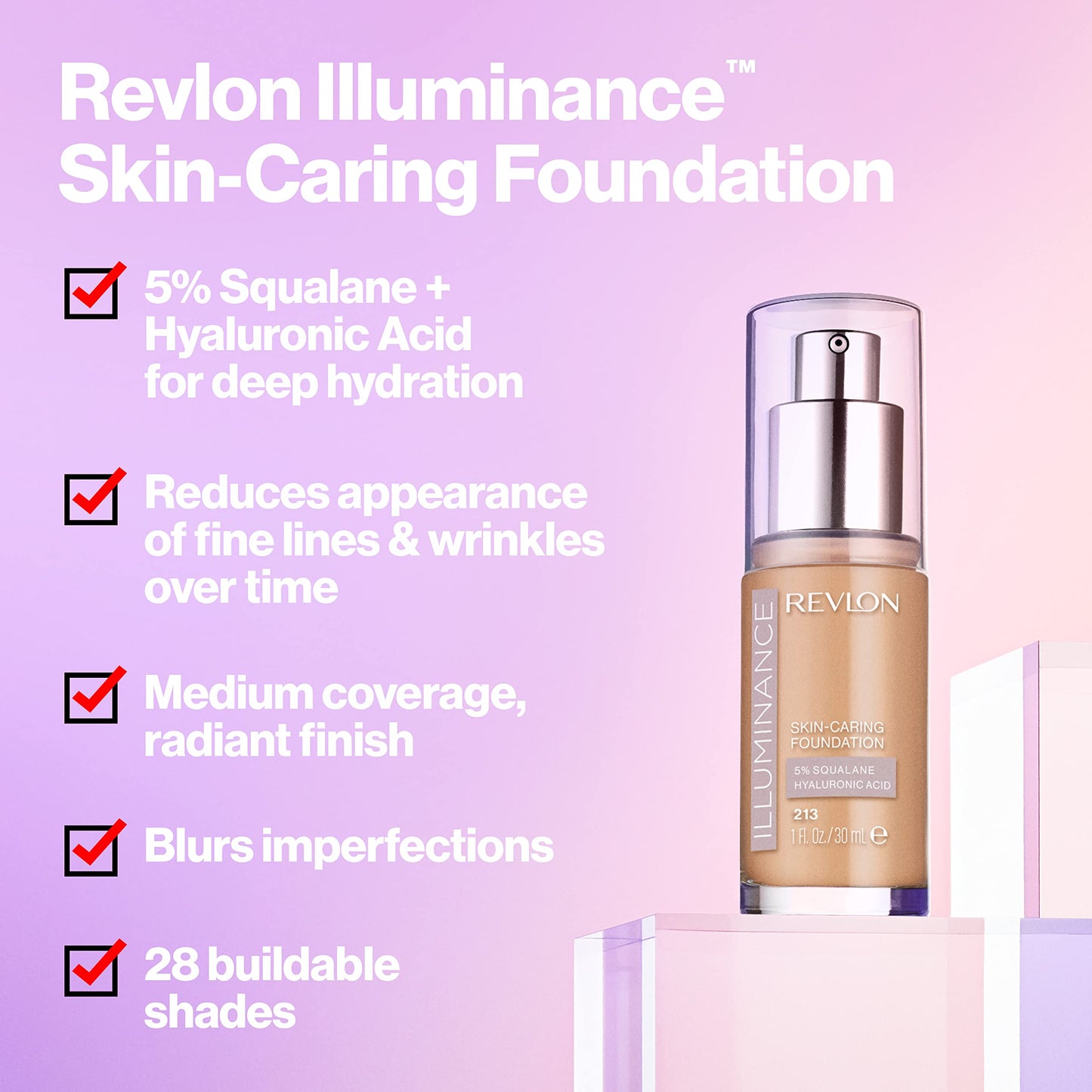 Revlon Illuminance Skin-Caring Liquid Foundation, Hyaluronic Acid, Hydrating and Nourishing Formula with Medium Coverage, 601 Soft Nutmeg, 1 fl oz