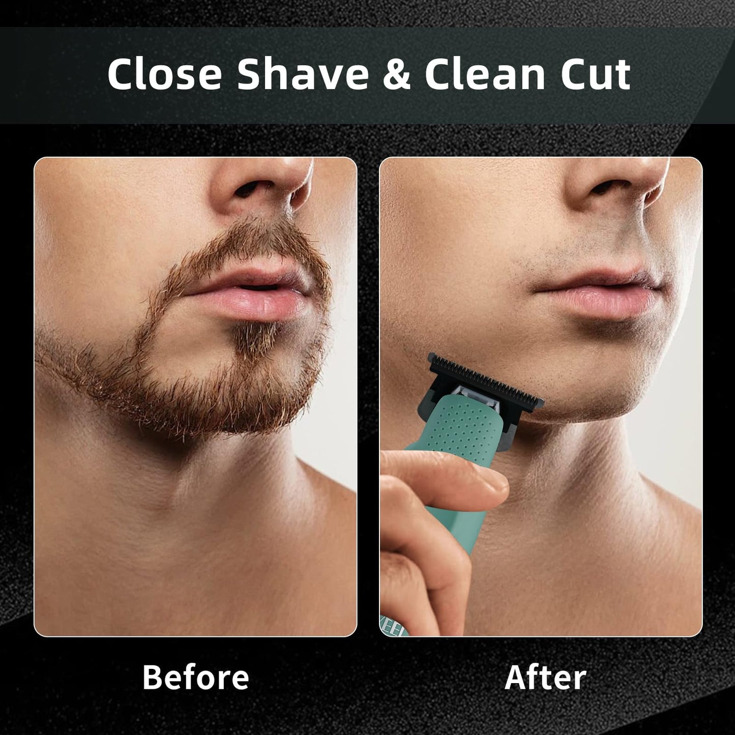 IWEEL Beard Trimmer for Men Professional Hair Trimmer for Men Hair Clippers Eletric Razor Shavers Zero Gapped T Blade Edgers Liners Cordless Rechargeable Mustache Grooming Kit for Body