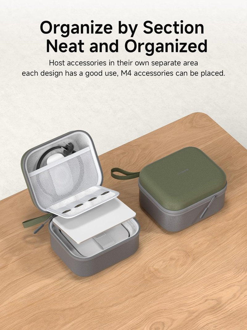 Hagibis Electronic Organizer Travel Case Bag for Mac mini M4/M4 Pro 2024, Portable Carry Case for Cable, Charger, SD Card, Mouse, USB Flash Disk (Green)