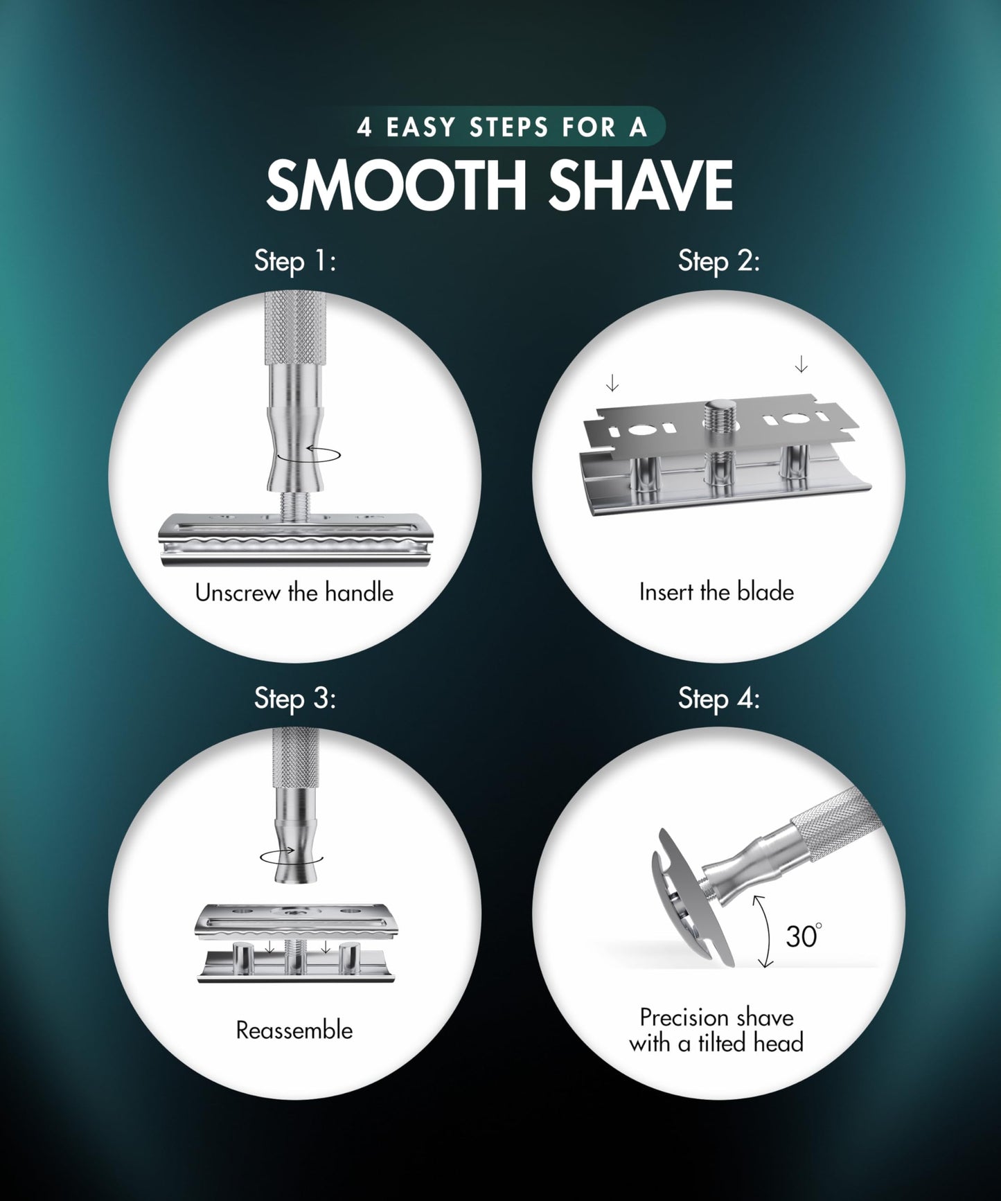 Utopia Care Double Edge Safety Razor for Men & Women with 10 Premium Stainless Steel Blade Refills, Reusable Single Blade Razor, Silver