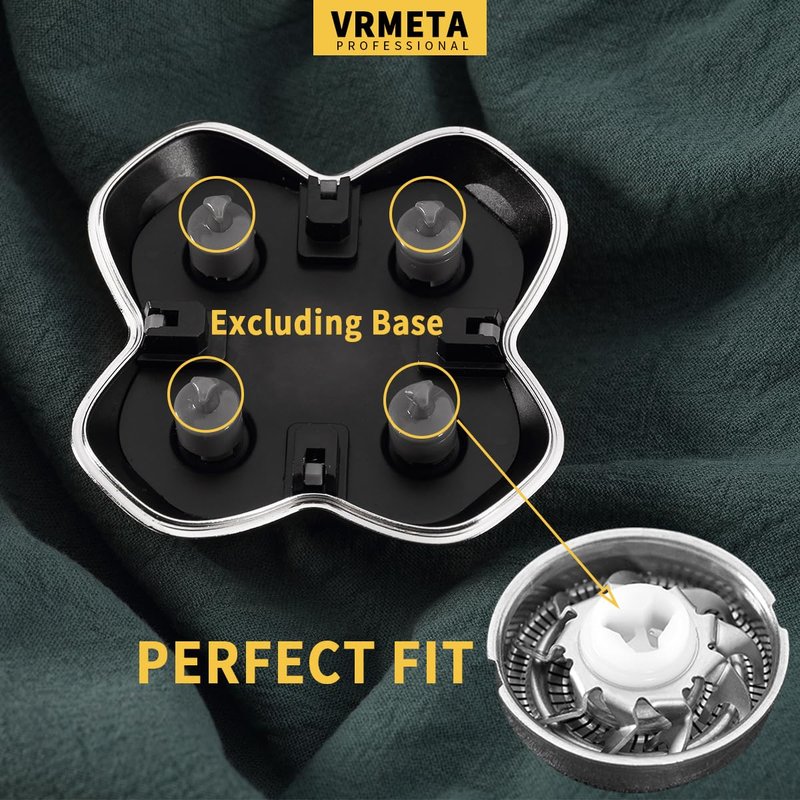 VRMETA Pitbull Gold PRO & Platinum Pro Shaver Replacement Blade Heads (8 PCS Black)