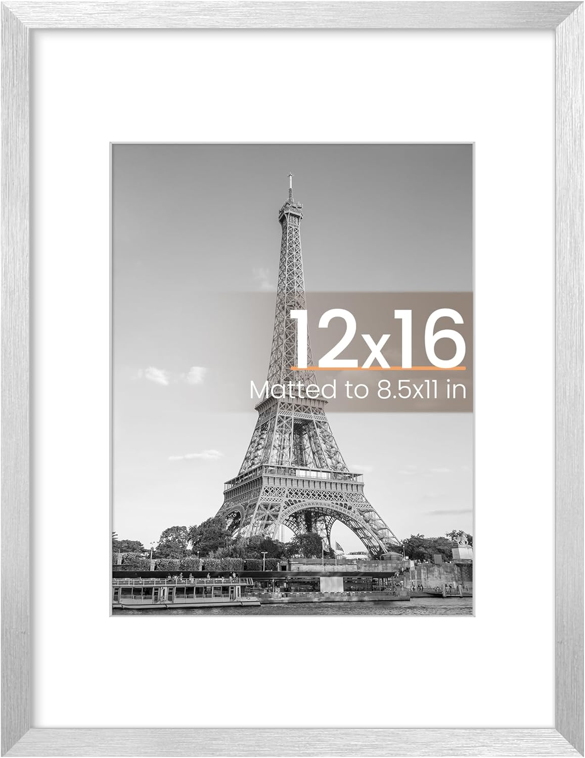 Upsimples 11x14 Picture Frame - Display 8x10 Photos with Mat or 11x14 Without Mat | Black Wall Hanging Frame
