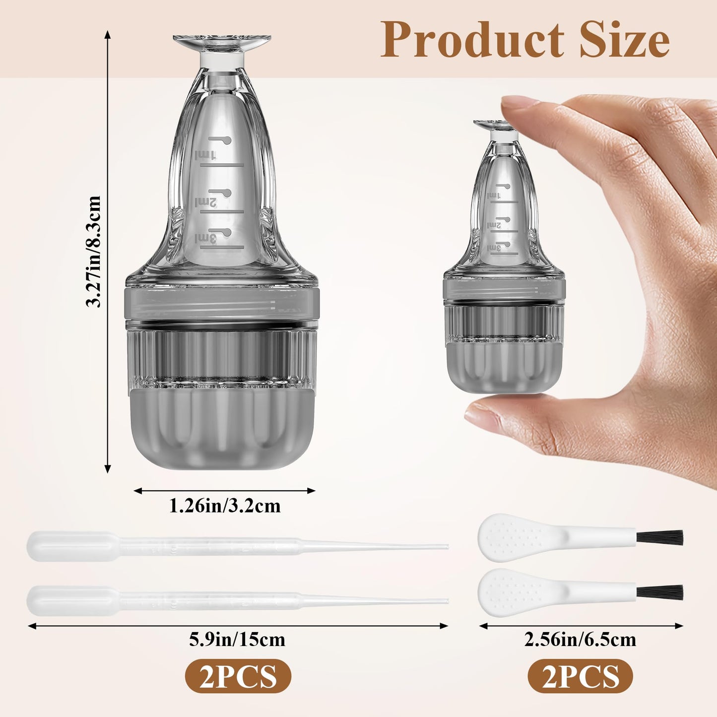 2 PCS Minoxidil Applicators with Cleaning Brush and Dropper, Anglecai Easy Fast Apply Scalp Applicator Comb for Hair Oil Applicator Brush, Minoxidil Brushes for Scalp Applicator Comb