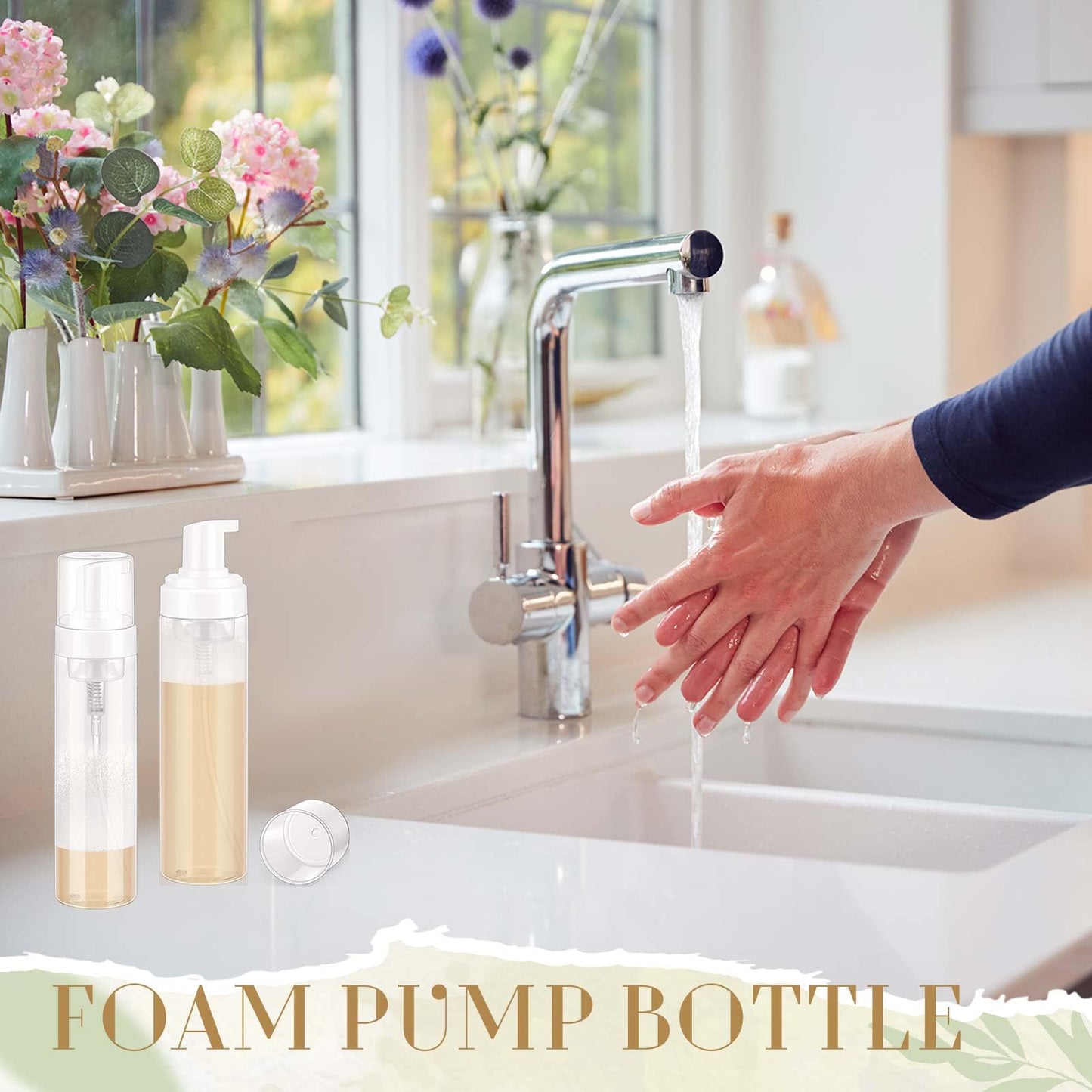 Havawish 24 Pcs 8 Oz/ 250 ml Foaming Soap Dispenser Foaming Pump Bottle Plastic Travel Hand Portable Container for Liquid Shampoo, Lash Cleanser