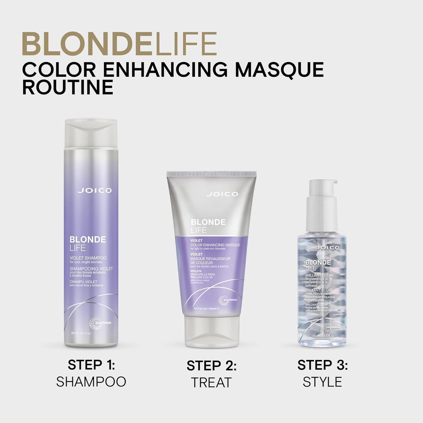 Joico Blonde Life Violet Shampoo - Neutralizes Brassy & Yellow Tones | Boosts Shine | Sulfate Free
