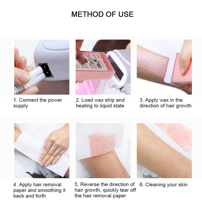 FILFEEL Roll On Wax Warmer with Double Cartridges, Professional Hair Removal Wax Heaters Hair Roller Epilator Wax Machine for Hair, Leg, Face, Armpit, Bikini, Eyebrow, Brazilian- (220V EU Plug)