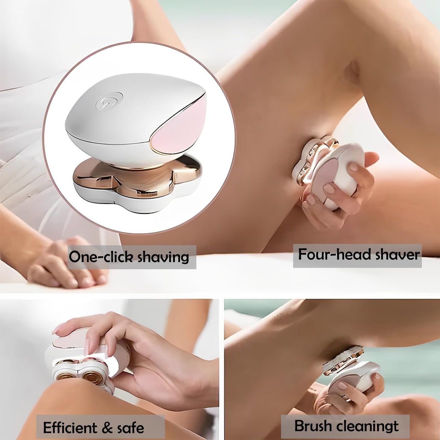 Electric Razors for Women Legs, Electric Shaver for Women Legs, Painless Bikini Underarm Arm Hair Razors Cordless Hair Removal Device for Woman (Pink)