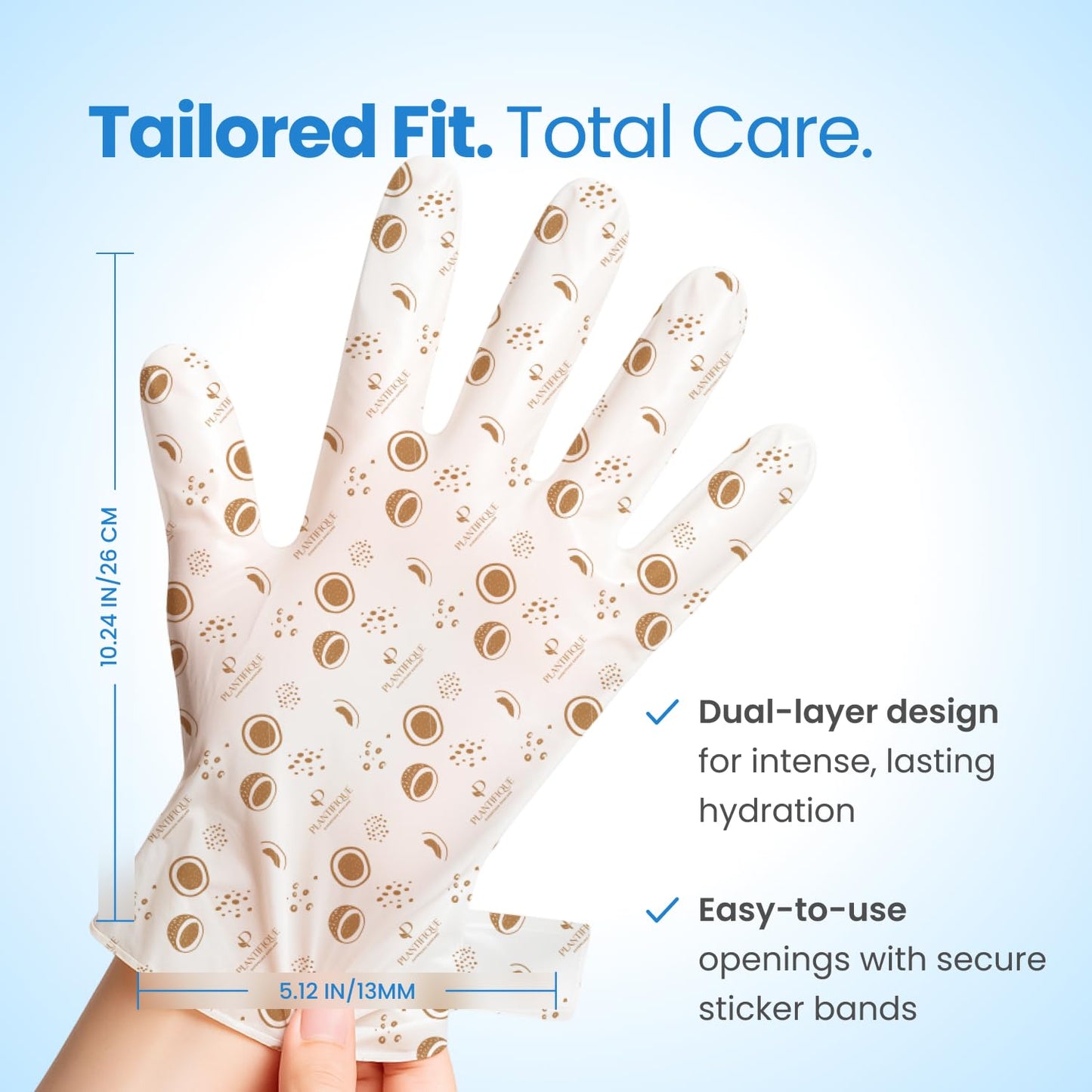 Hand Mask for Dry Hands - 4 Pairs Moisturizing Gloves with Shea Butter & Hyaluronic Acid | Vegan Korean Skincare