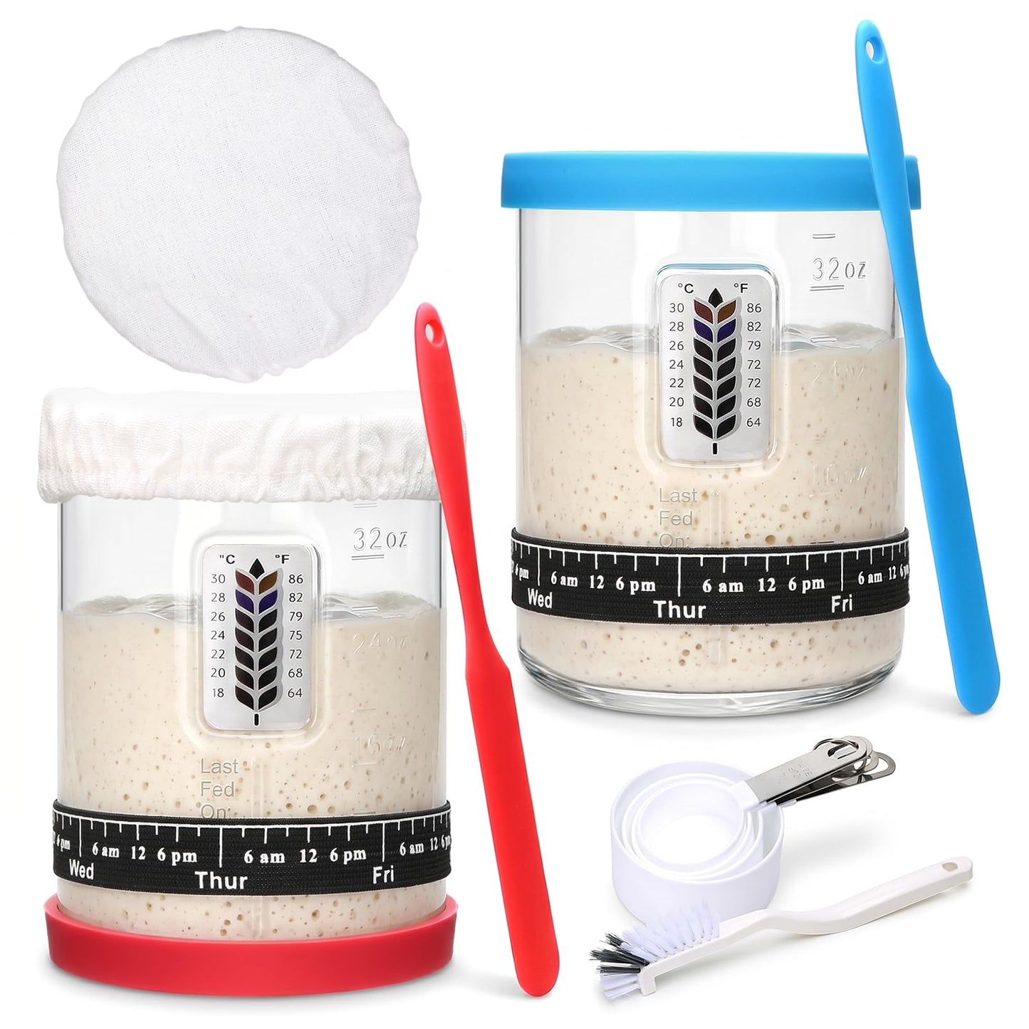 2Pack Sourdough Starter Jar - 40oz Large Sourdough Jar