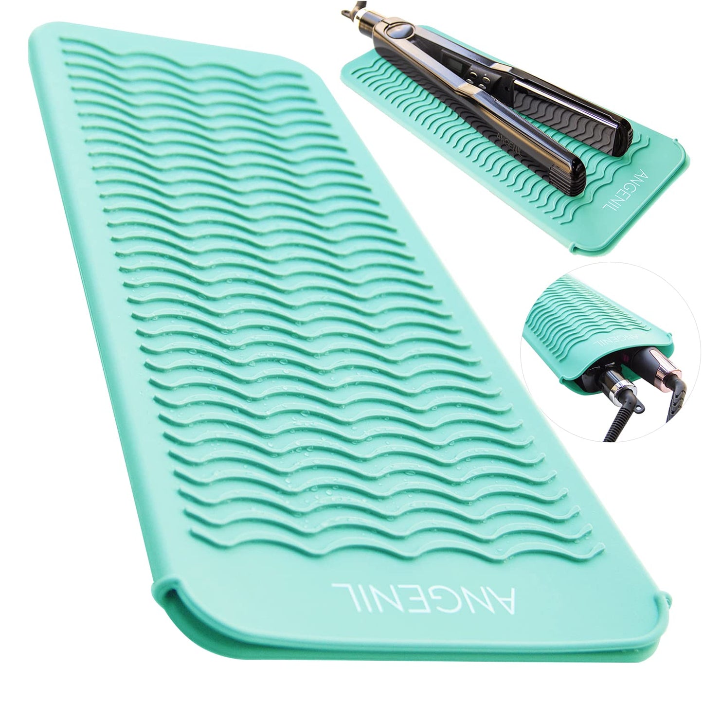 Silicone Heat Resistant Travel Mat Pouch for Hair Tools - Black | Fits Flat Iron, Curling Wand, Crimper