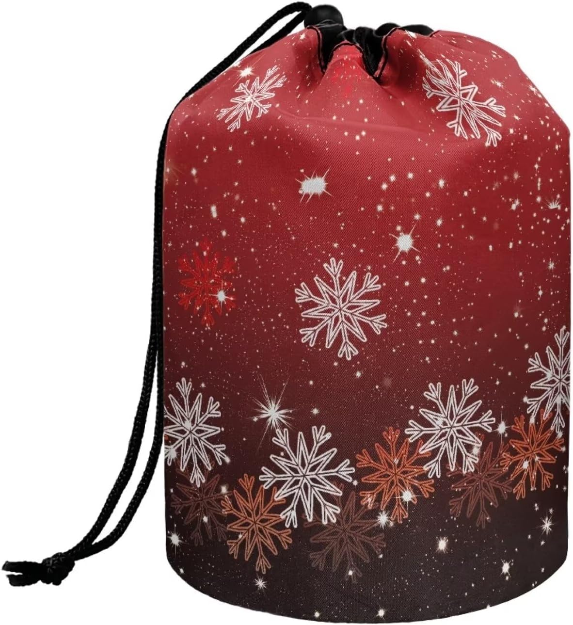 Peach Blossom Blue Cosmetic Bag for Women - Portable Drawstring Makeup Organizer | Collapsible Toiletry Storage