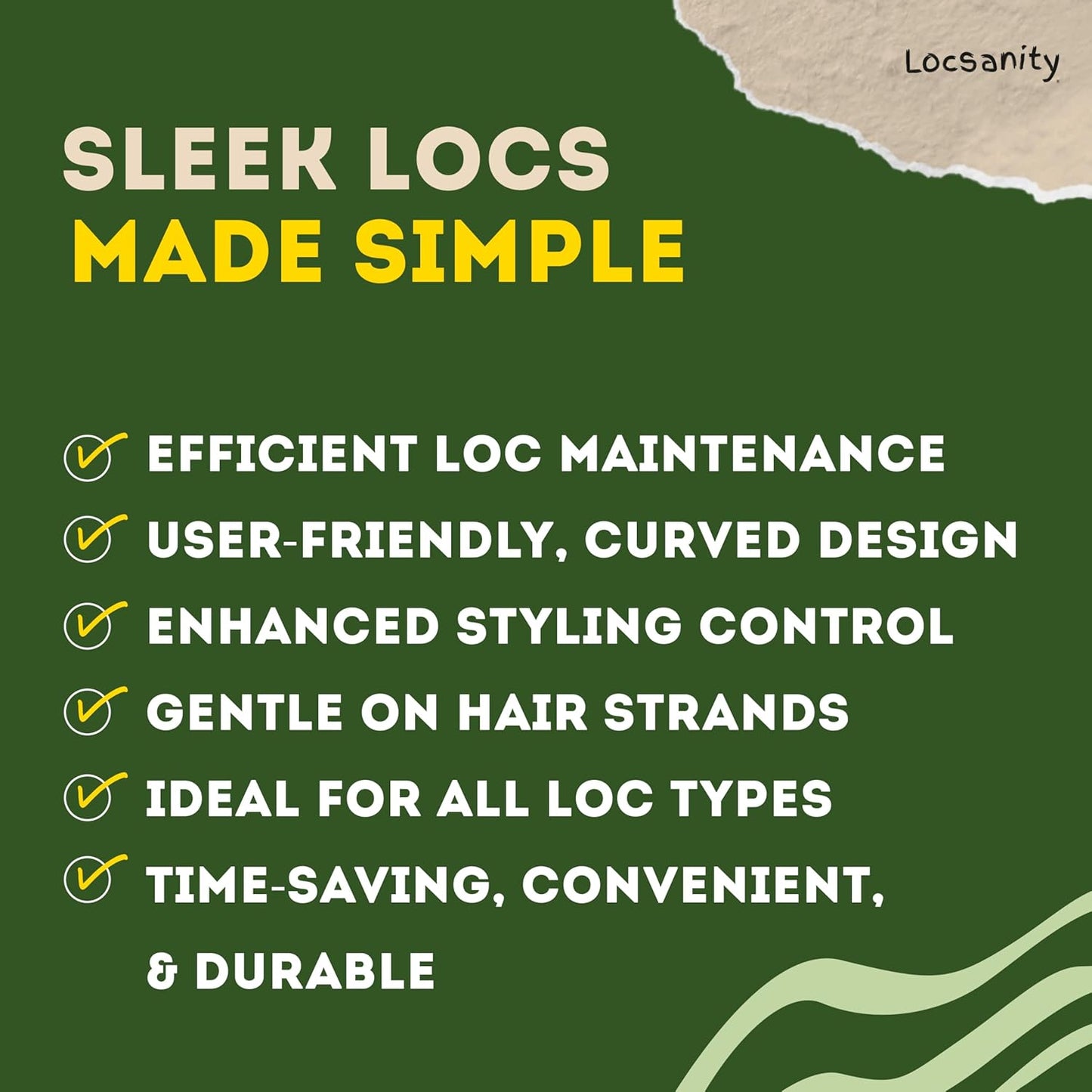 Interlocking Tool for Microlocs | Ergonomic Curved Retightening Tool for Dreadlocks & Sisterlocks - DIY Hair Maintenance Kit