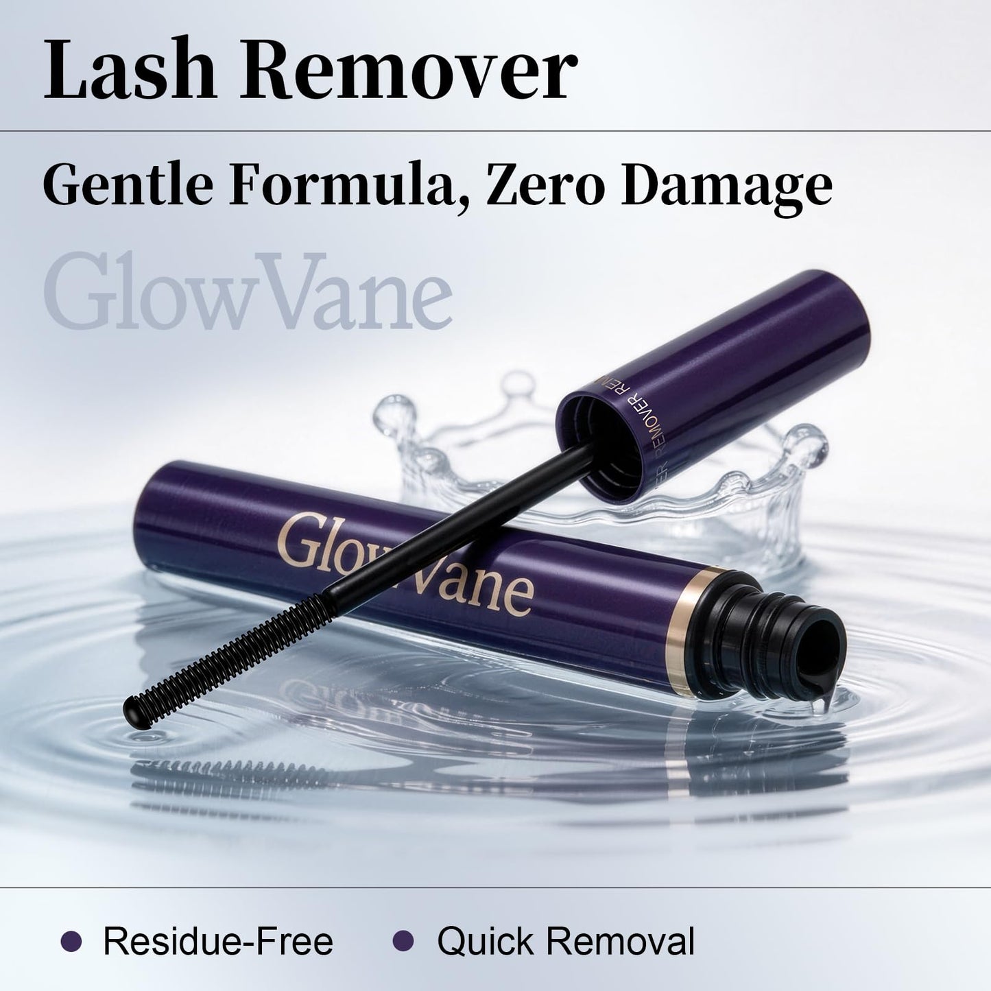 GlowVane Lash Remover for Lash Extensions, Eyelash Glue Remover for Lash Clusters, Gentle Lash Cluster Remover for Bond and Seal Lash Glue, DIY Non-irritating Cluster Lash Glue Remover at Home (5ml)