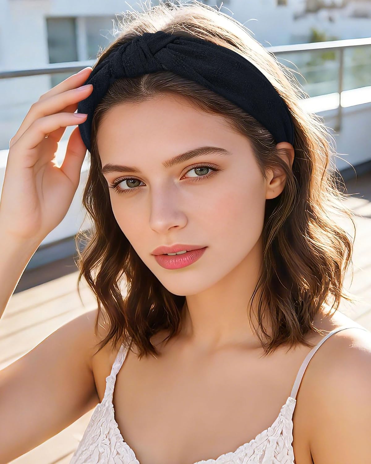 Knotted Headbands for Women - Non-Slip Top Knot Turban Hair Wraps | Comfortable Yoga Hair Accessories (Neutral Mix)