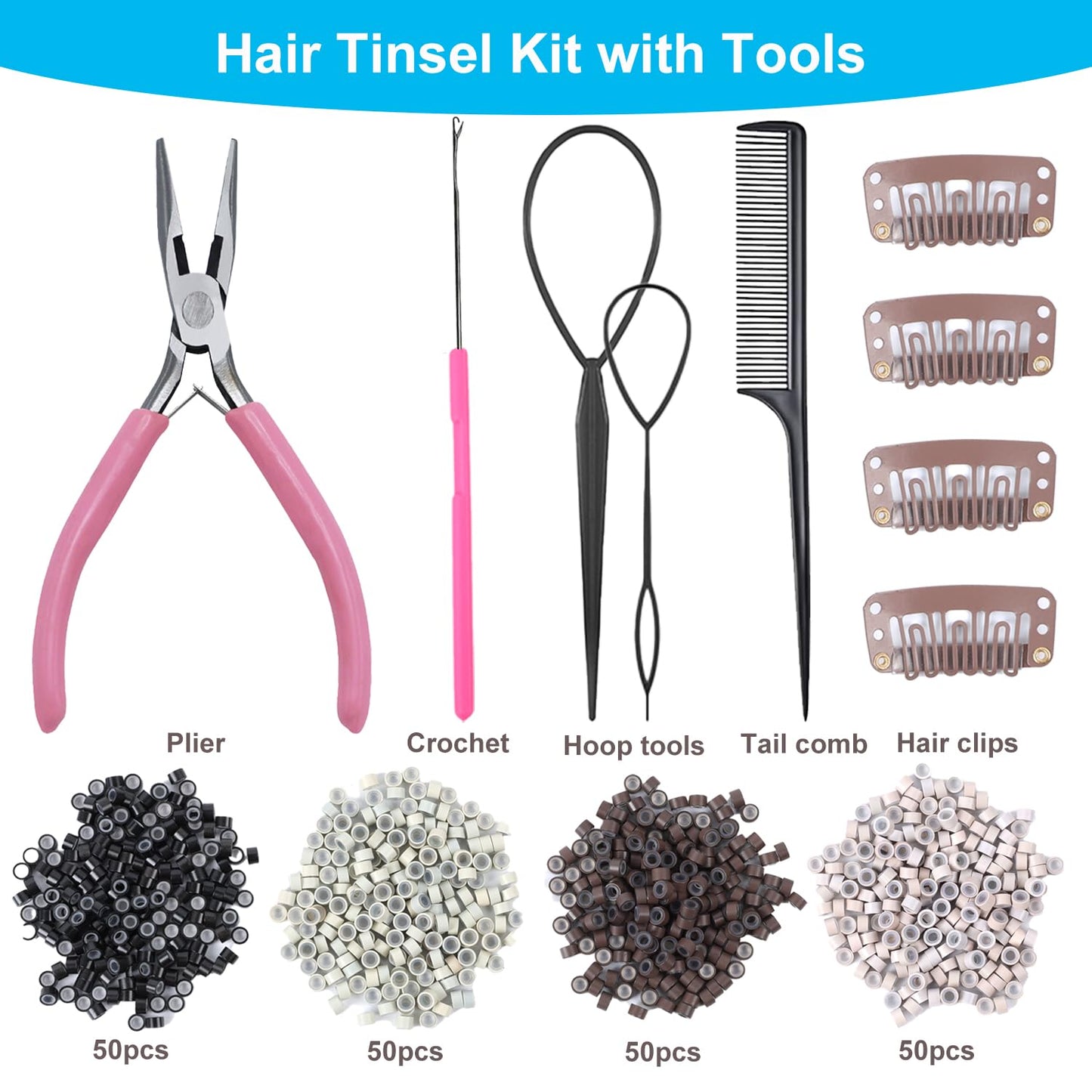 Hair Tinsel Kit - 8000 Strands of 48-Inch Glitter Extensions | 20 Vibrant Colors for Sparkling Fairy Hair